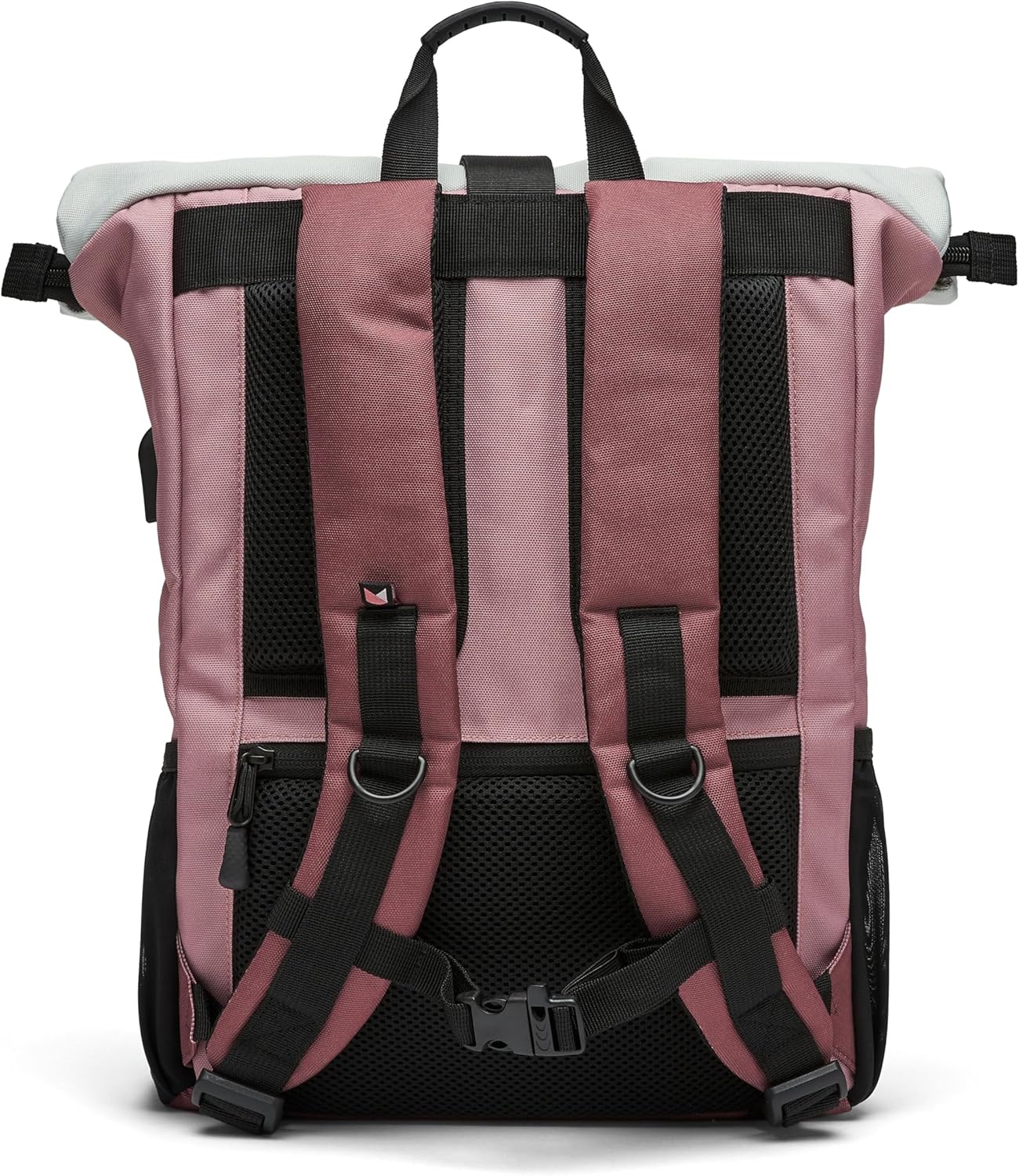 Rolltop Laptop-Rucksack, Strawberry Cream 18 bis 26 Liter