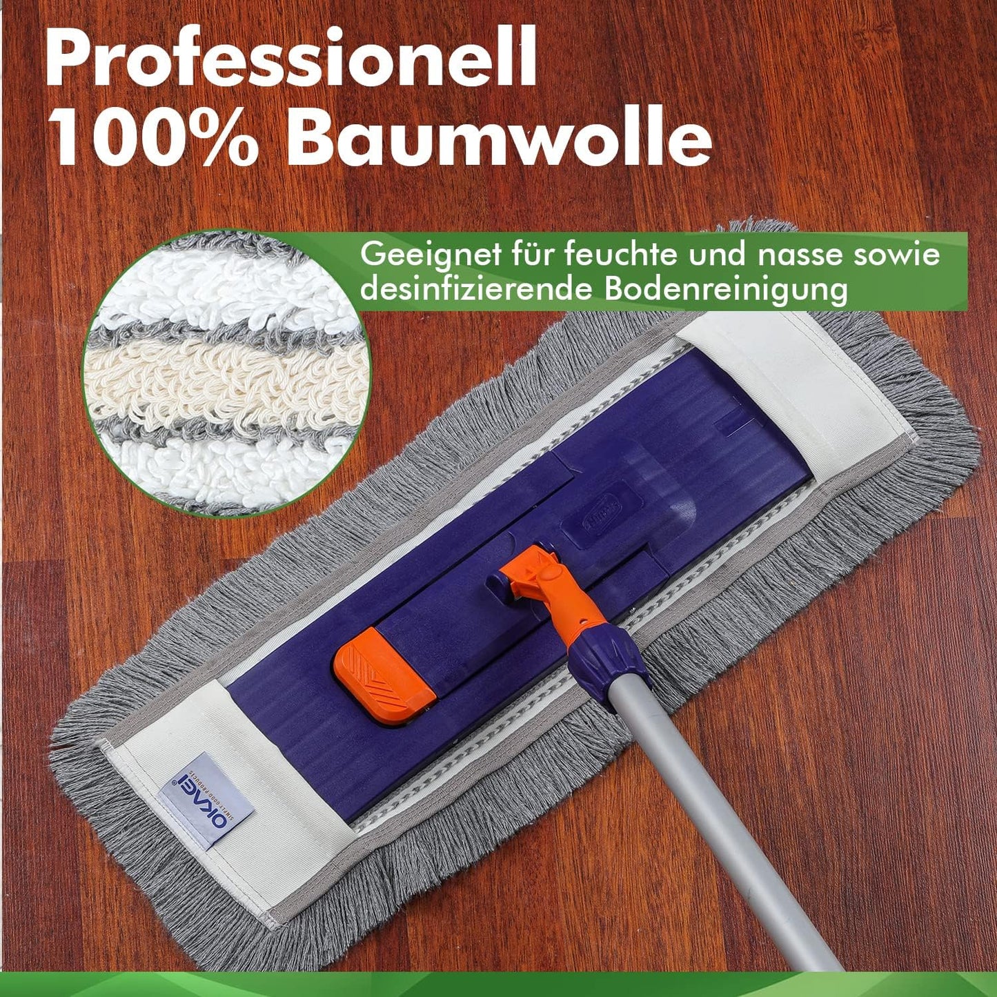 10-teiliges Wischmopp-Bezüge Set (40 cm), 40 cm Hospital Grau