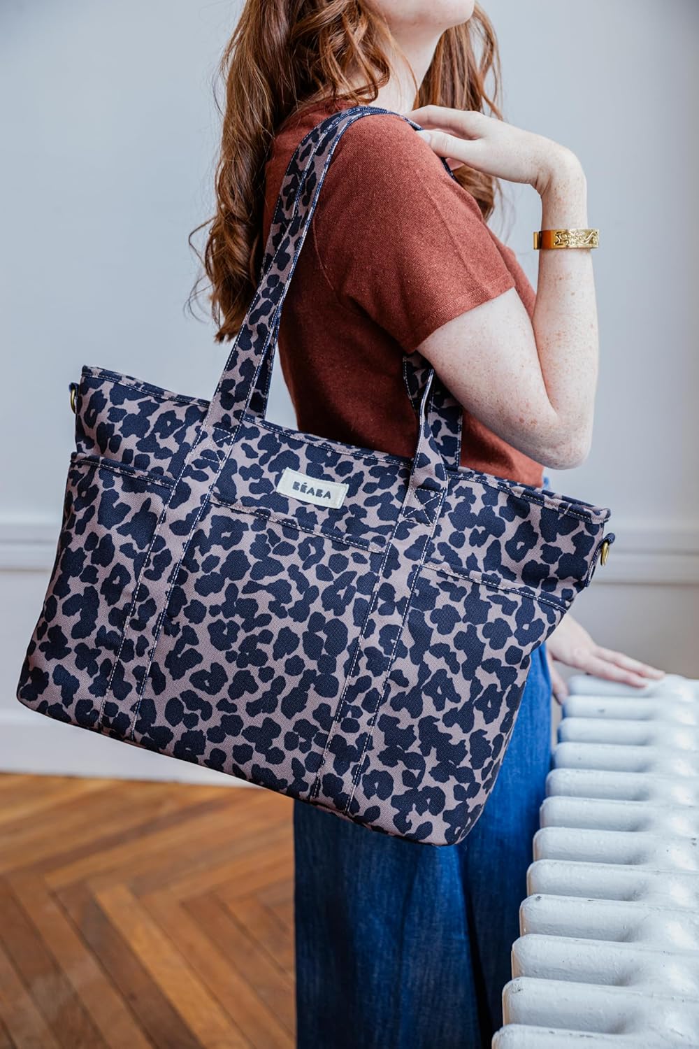 Wickeltasche Madrid, Leopard