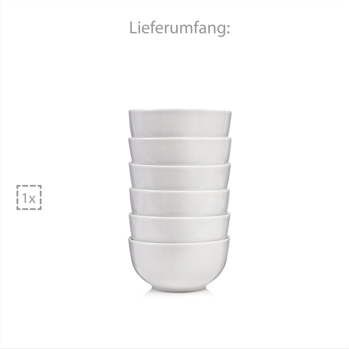 Müslischalen Set aus Porzellan (6-teilig, 500 ml), Müslischalen 6 Tlg.