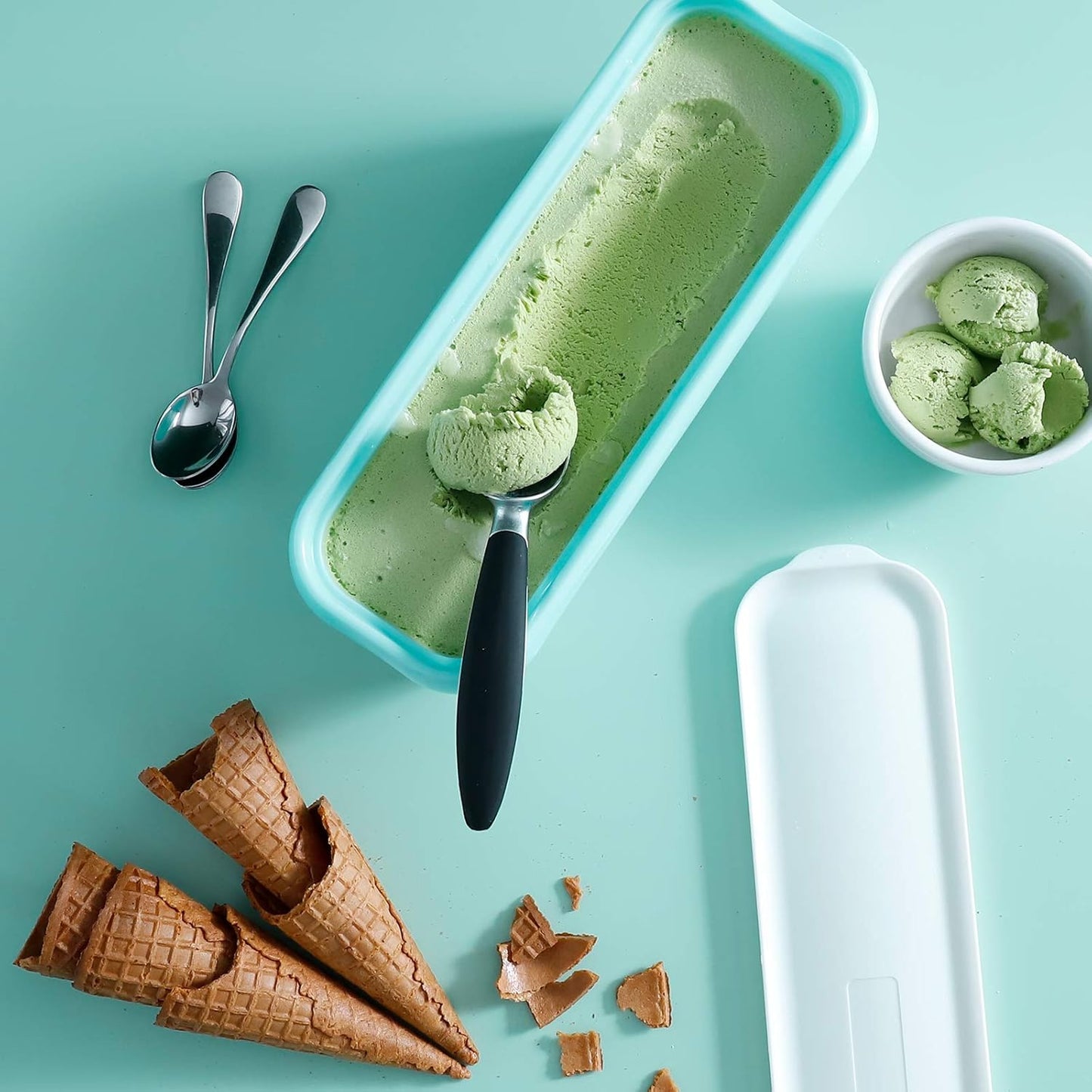 2er-Set Eisbehälter für Speiseeis, Grün