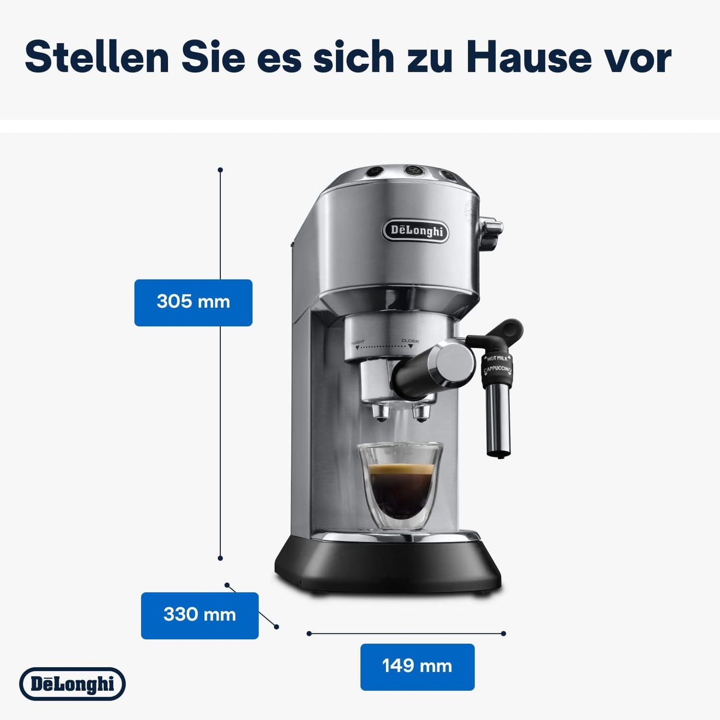 Espresso Dedica Siebträgermaschine, Metall, Dedica
