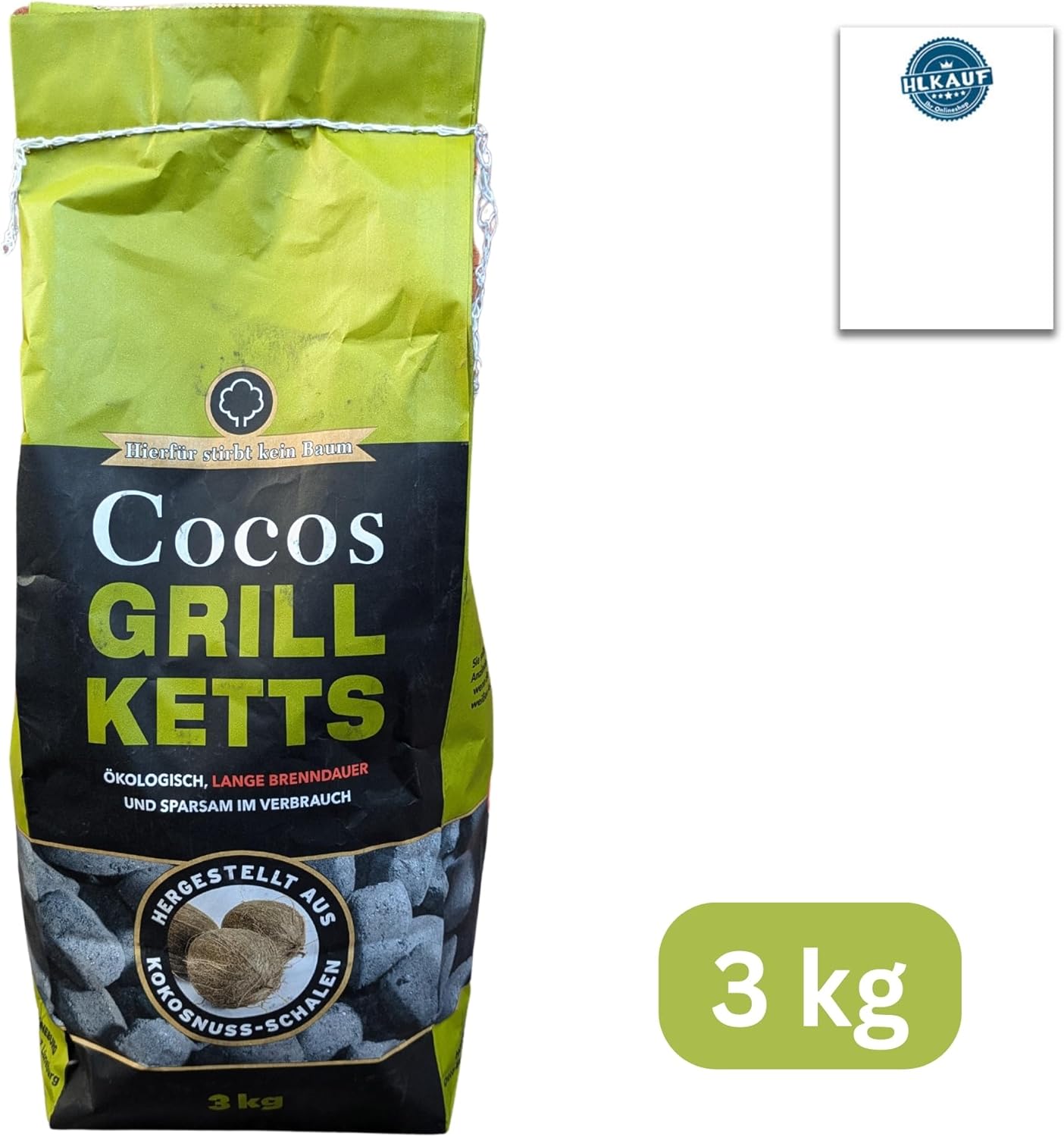 Raucharme Grillbriketts aus Kokos-Kohle, 6kg + 1 HL Kauf Block