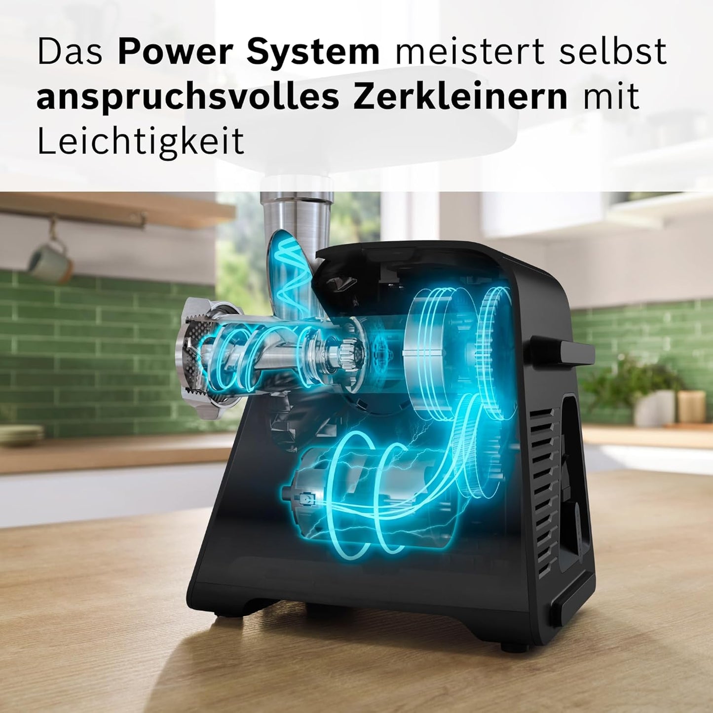 MultiPower Serie 6 Fleischwolf mit Zubehör-Set, Schwarz