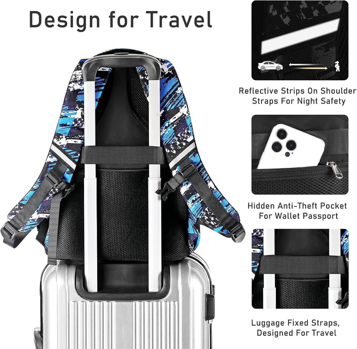 Schulrucksack-Set für Jungen (2-teilig), Jungen Blau
