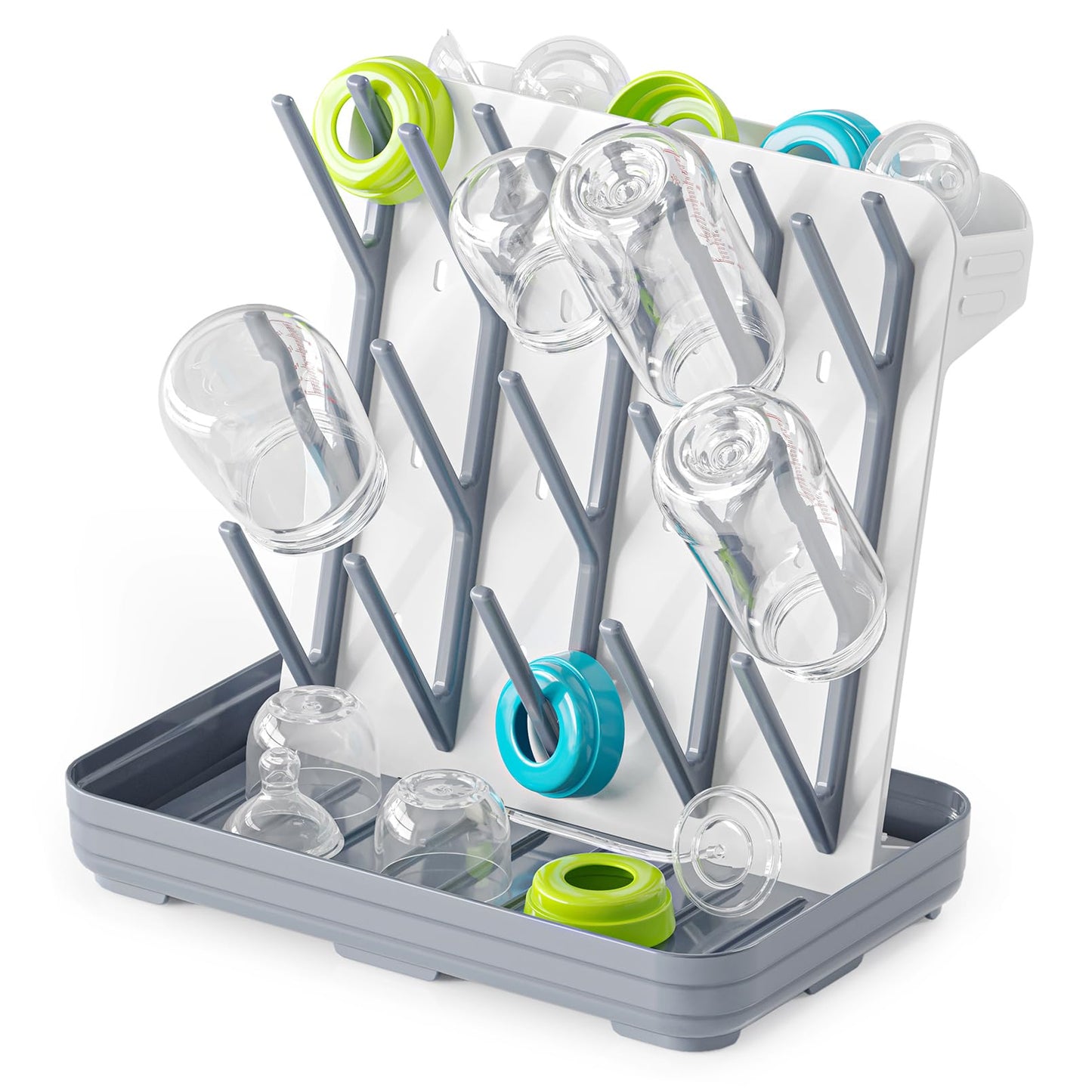 Abtropfgestell für Babyflaschen mit 20 Haken, Grau
