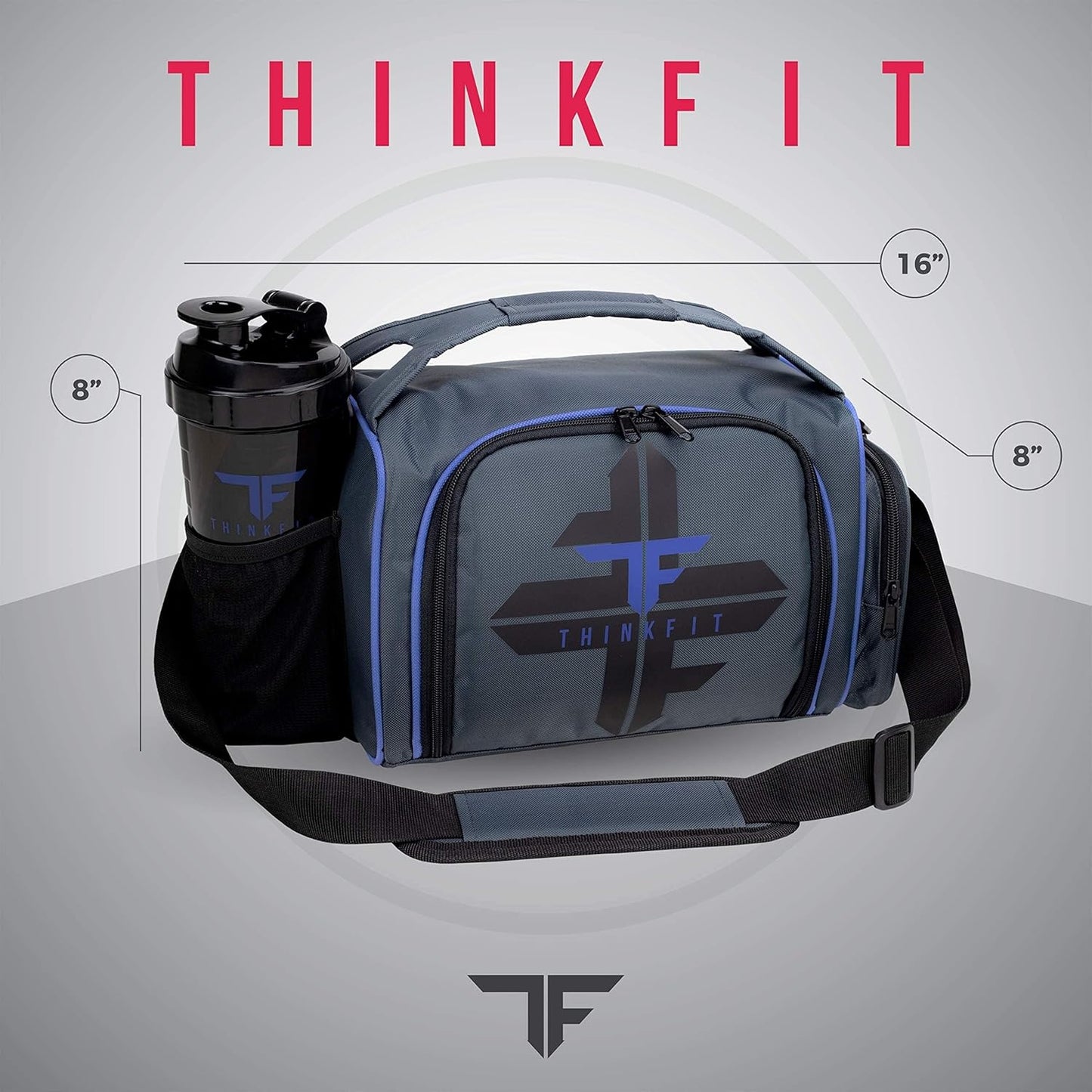 Isolierte Lunchbox mit Meal Prep Boxen & Zubehör, Blau