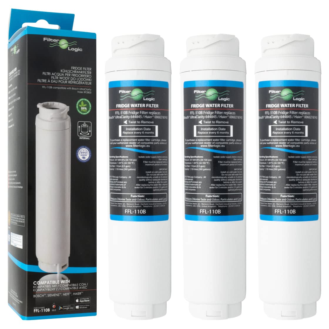 FFL-110B Wasserfilter UltraClarity kompatibel, 3