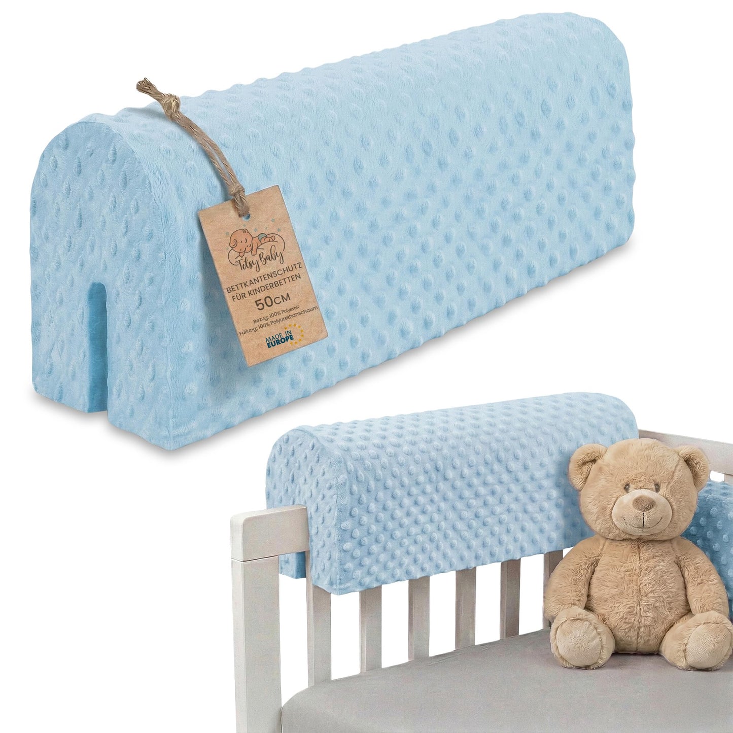 Bettkantenschutz für Kinderbetten, Blau 50 cm