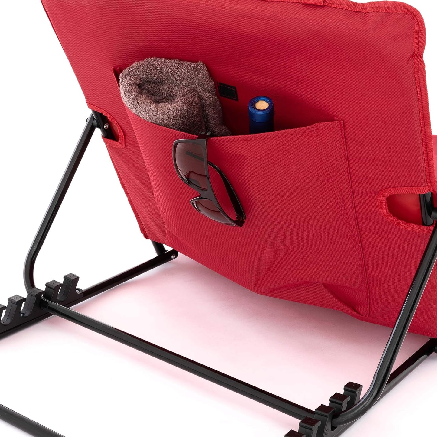 2-teiliges Strandmatten-Set mit verstellbarer Rückenlehne und Tasche, Rot