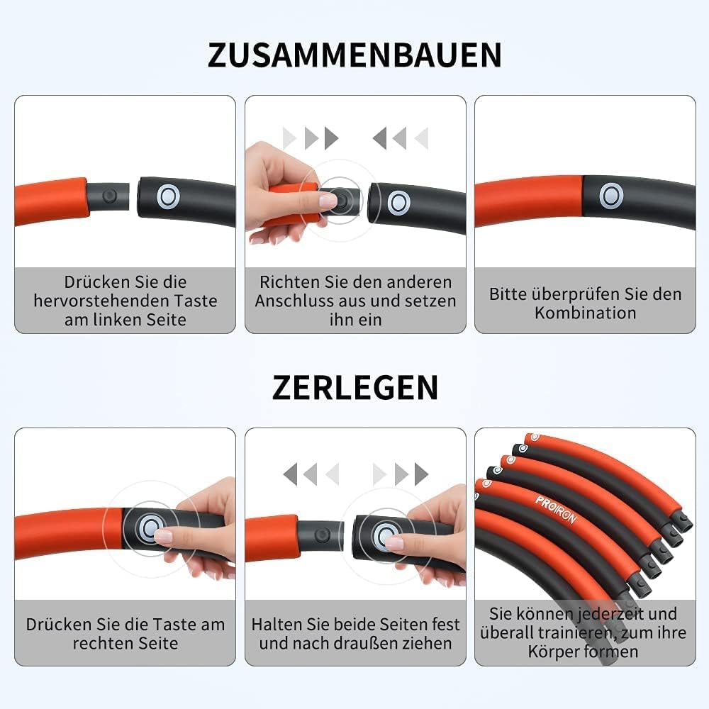 Smart Hula Hoop Reifen, Schwarz und Rot
