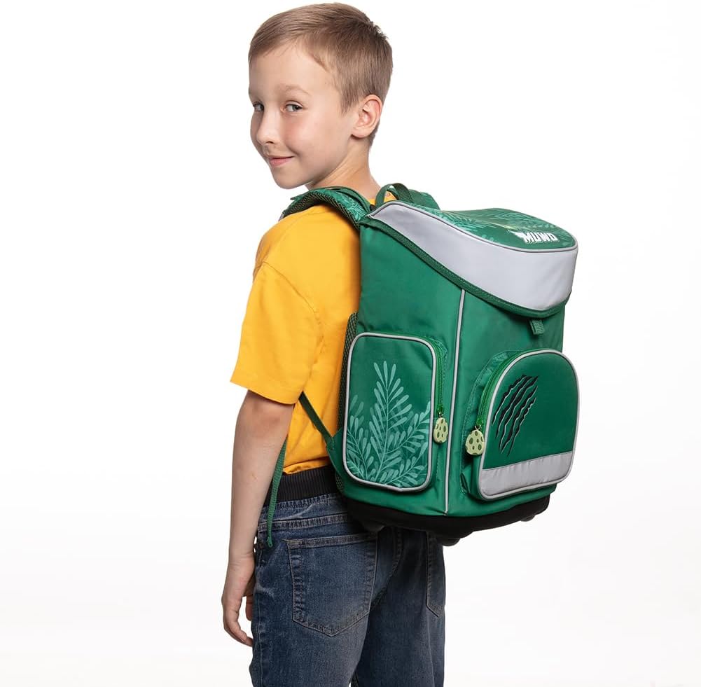 5-teiliges Schulranzen-Set im Dinosaurier Design für Kinder, Dinosaurier Design