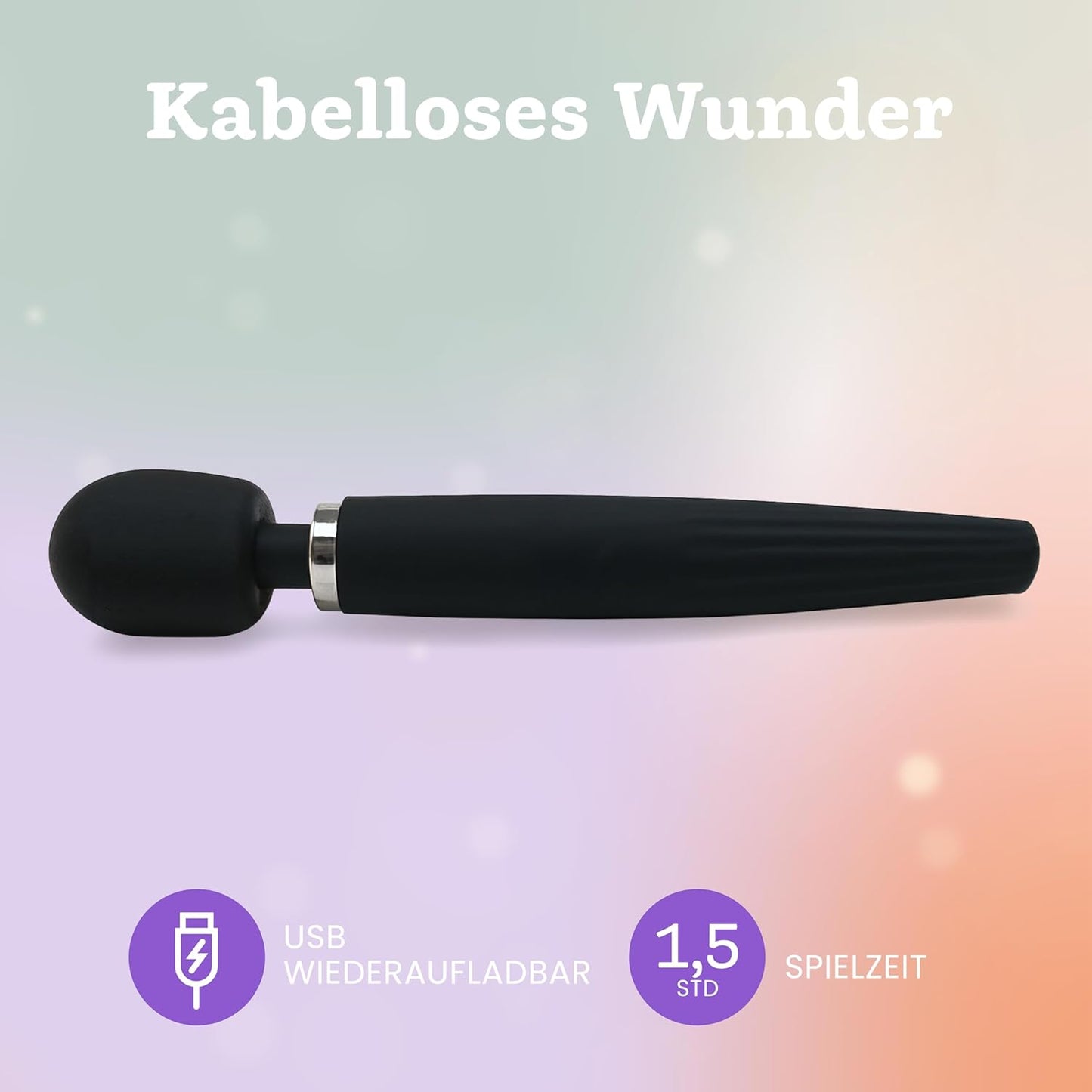 Deluxe Vibrator mit 5 Vibrationsmodi, Tiefschwarz