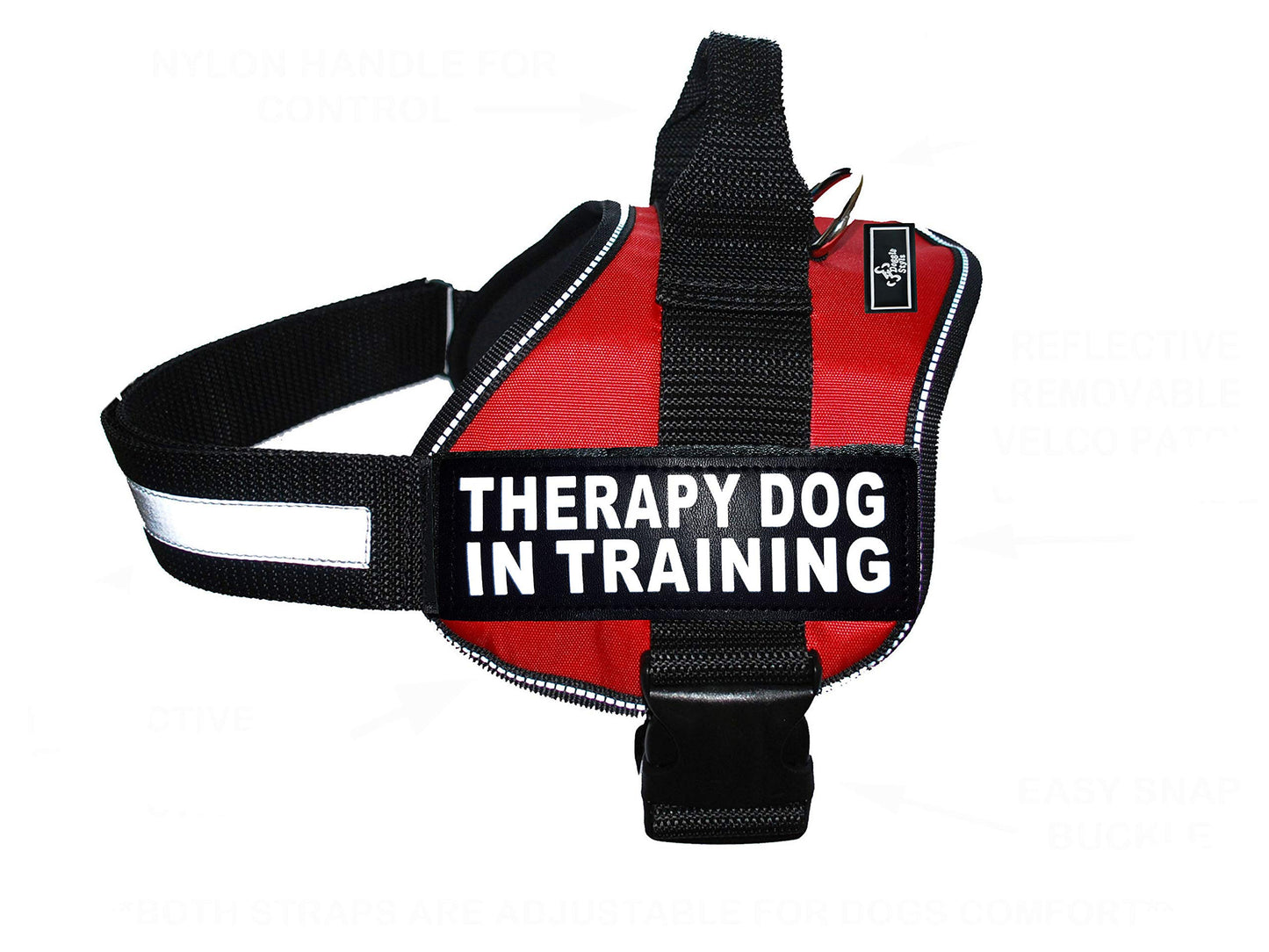 Hundegeschirr für Therapie- und Trainingshunde, Girth 19-25" rot