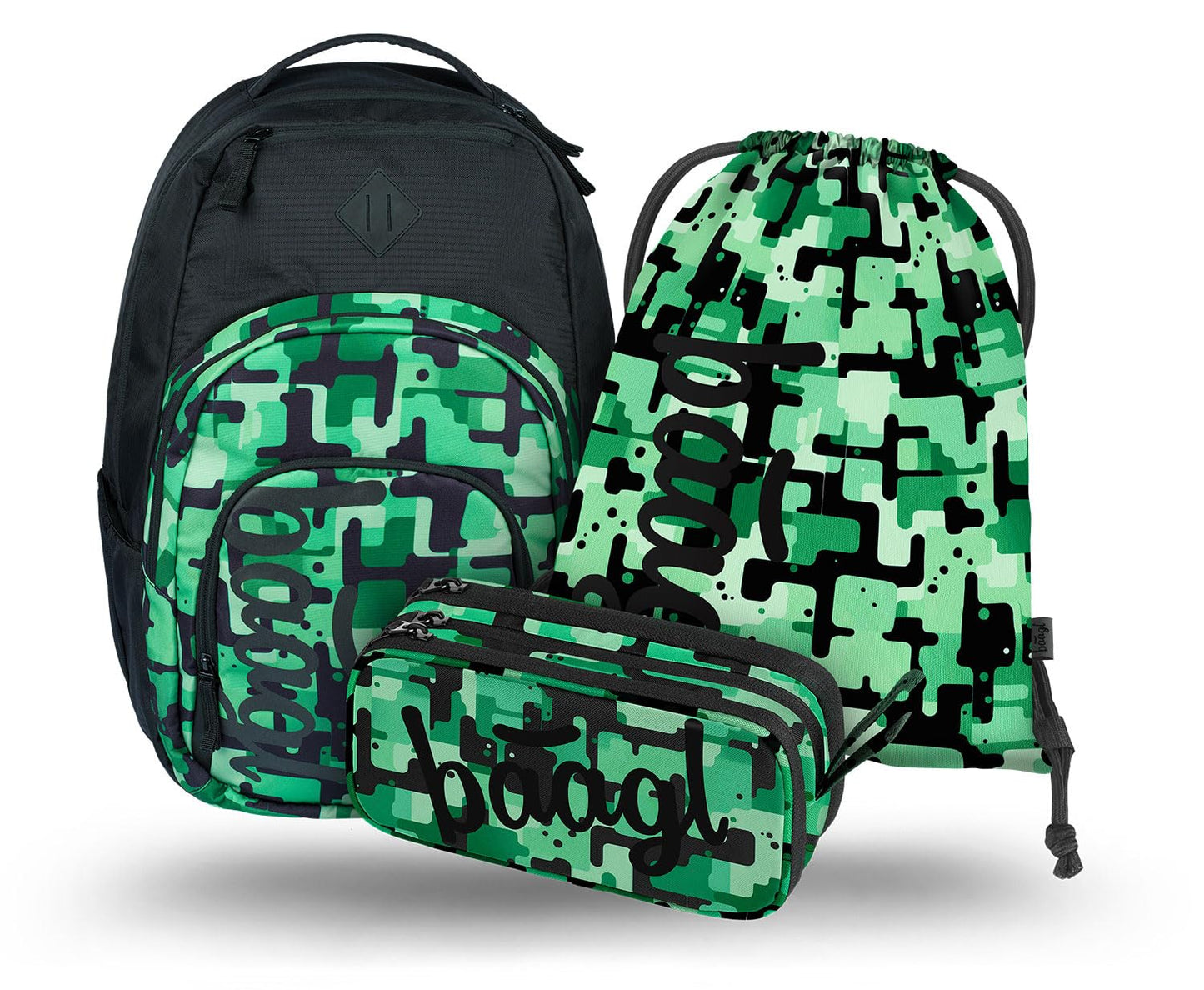 3-teiliges Schulrucksack-Set, Green