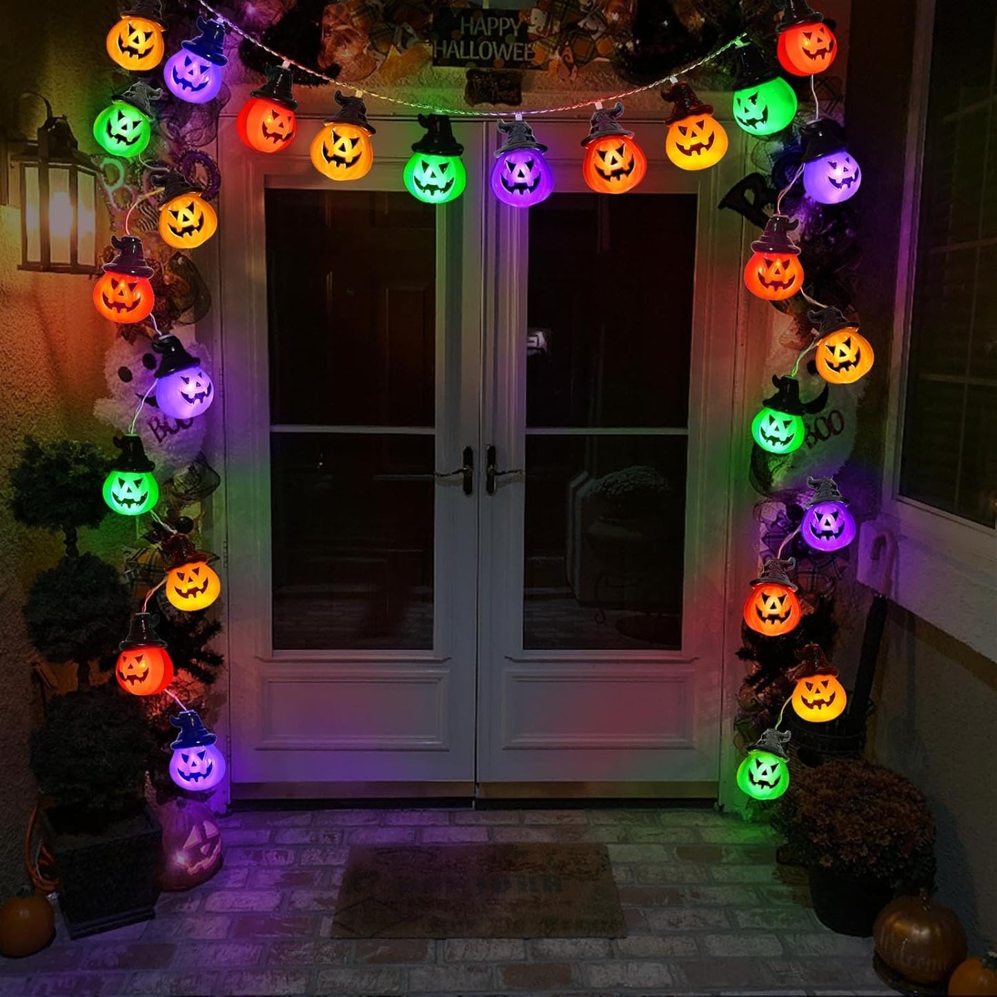 Halloween Kürbis Lichterkette, 20 LED, 3 Meter, batteriebetrieben