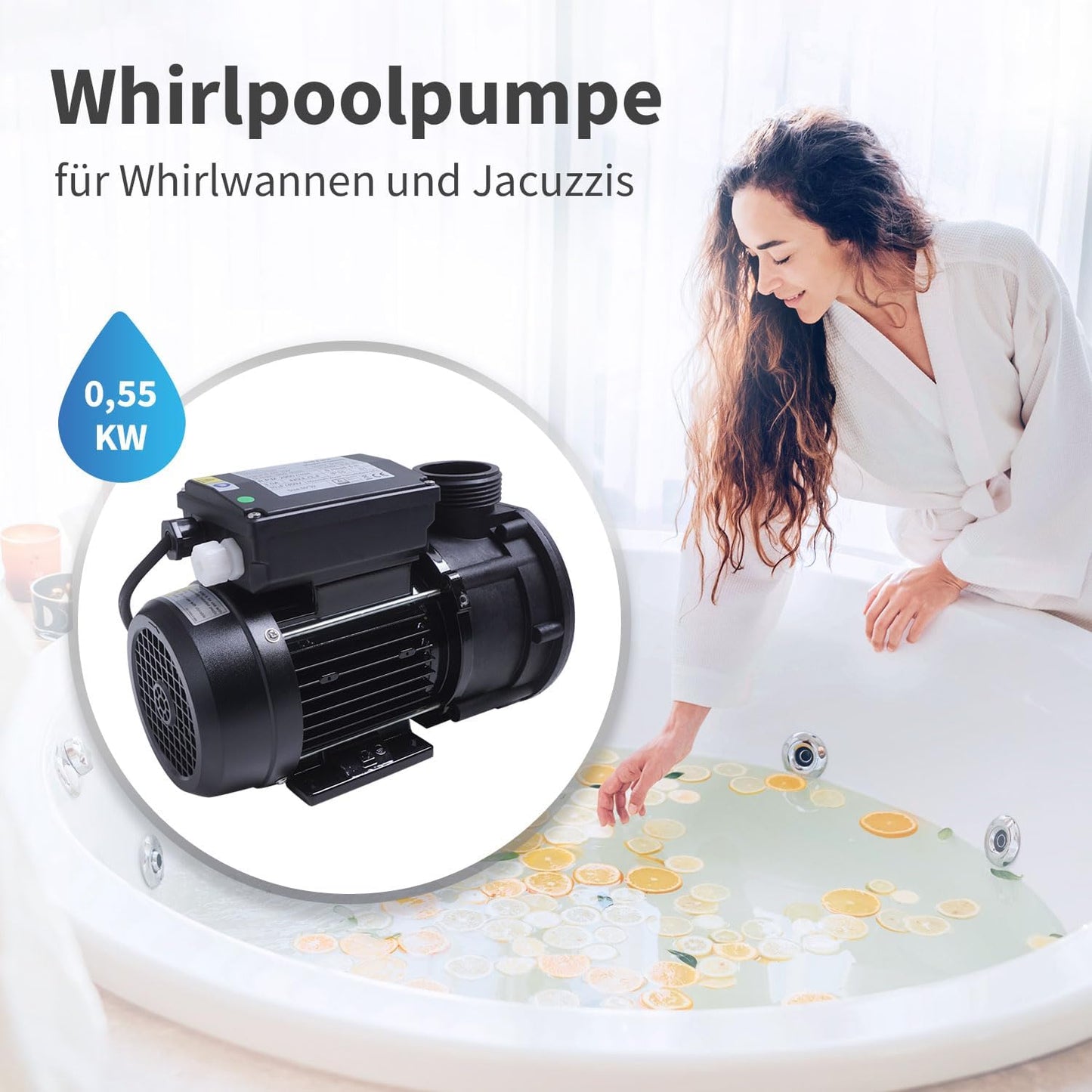 Poolpumpe, 0.55 Kw / 0.75 Hp