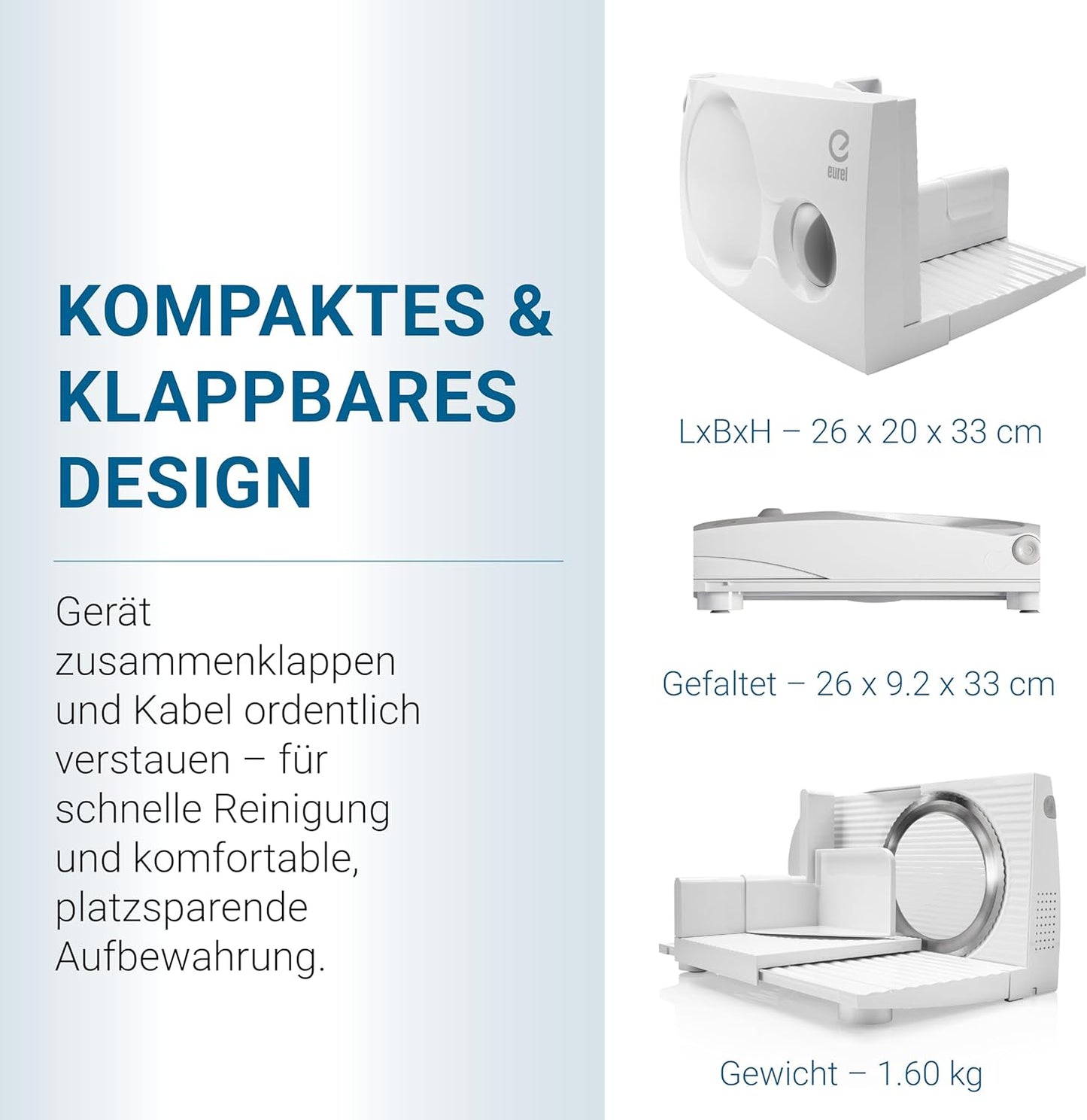Klappbarer Elektrischer Allesschneider RS42, Weiss Rs42