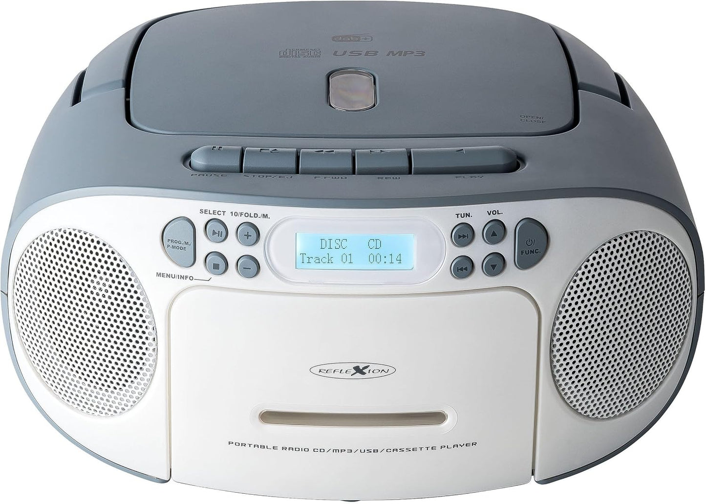 RCR2260DAB/BL - Tragbares CD/MP3-Kassetten-Radio mit DAB+, mit DAB-Radio Blau