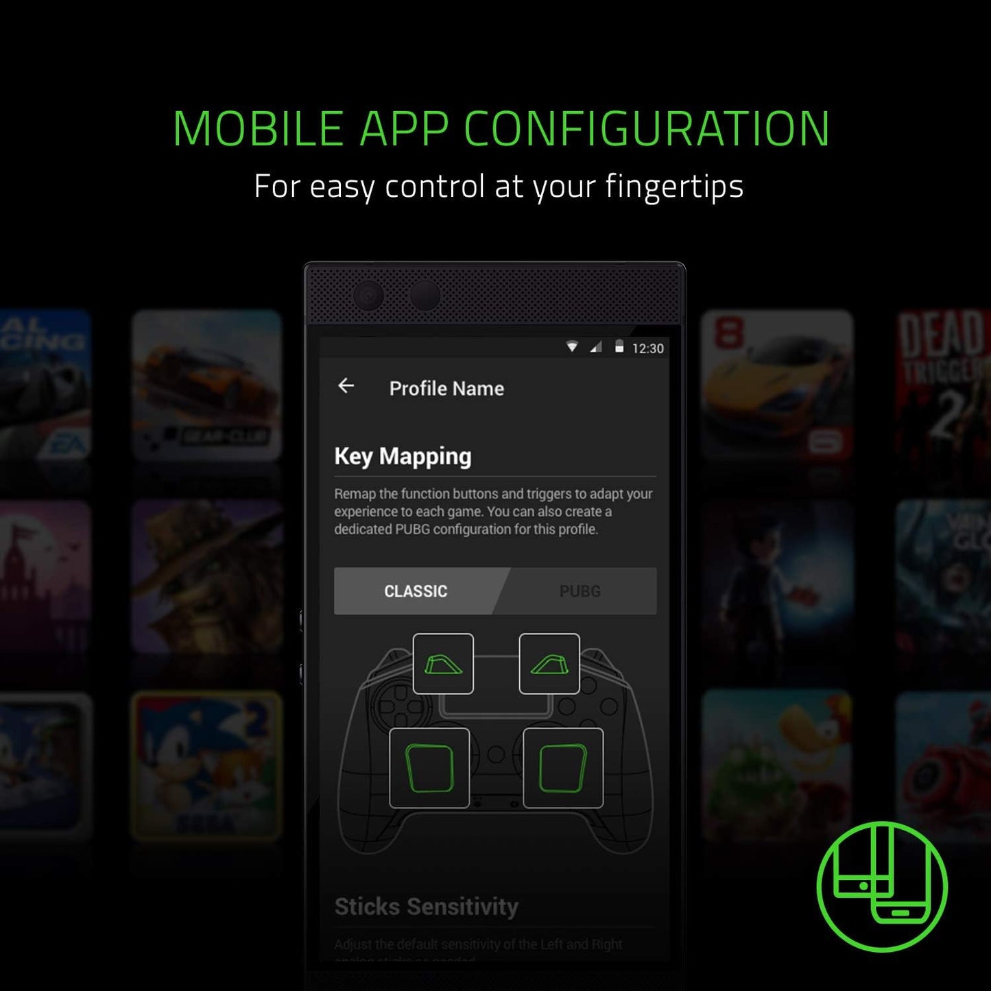 Raiju Mobiler Gaming-Controller für Android mit Smartphone Halterung, Raiju Mobile