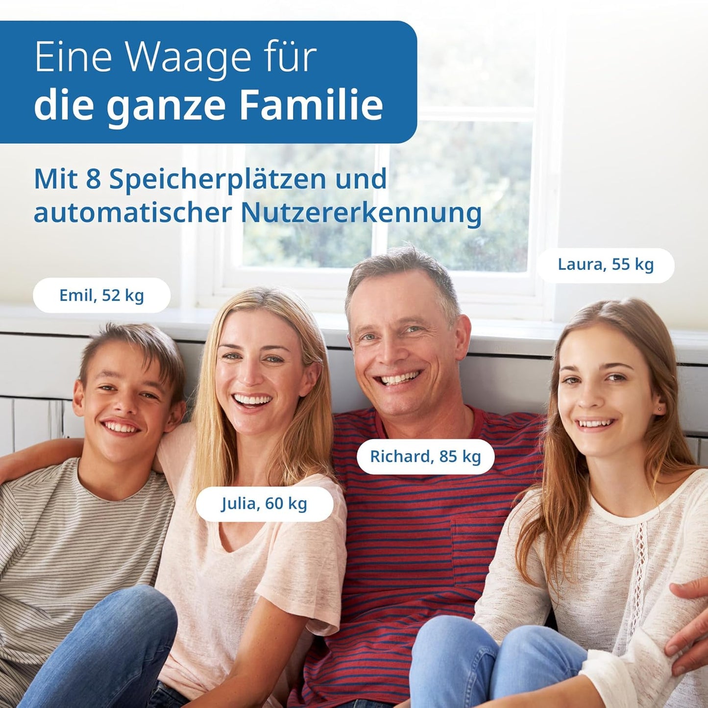 Digitale Körperfettwaage, Blau