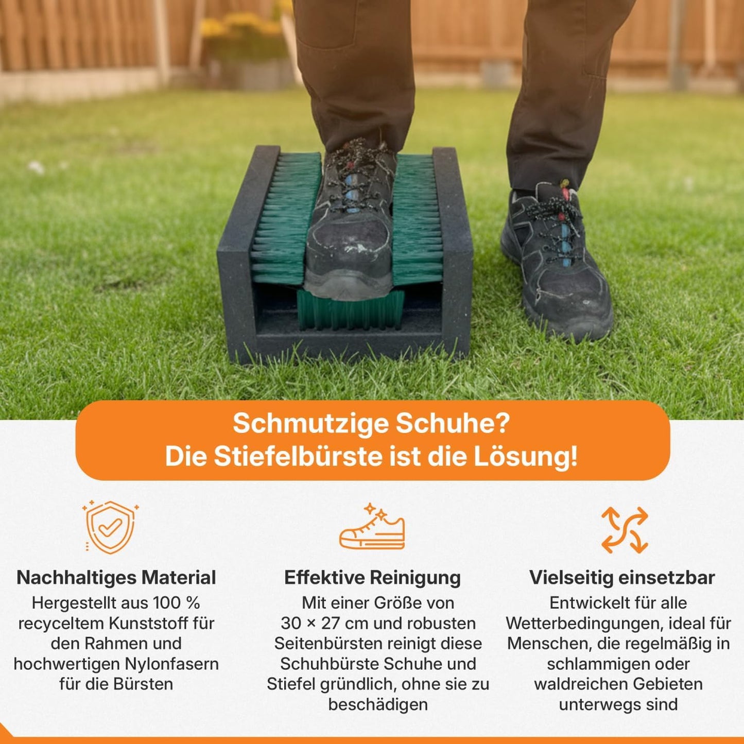 Schuhabstreifer für Aussenbereich, 30x27cm Grün