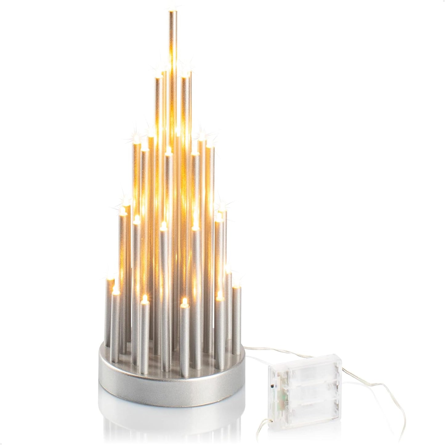 LED Pyramide mit Timerfunktion, 33 LEDs, 01 Stück - 33 Leds Silberfarben