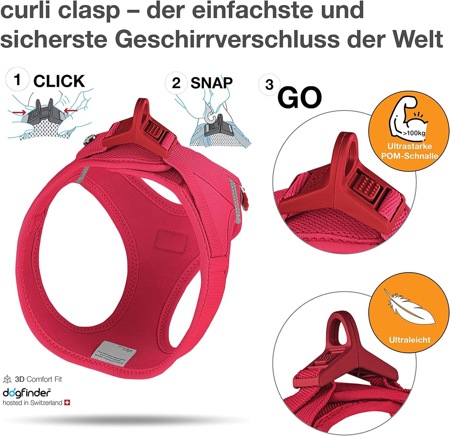 Geschirr Vest, Rot, M, Einfarbig