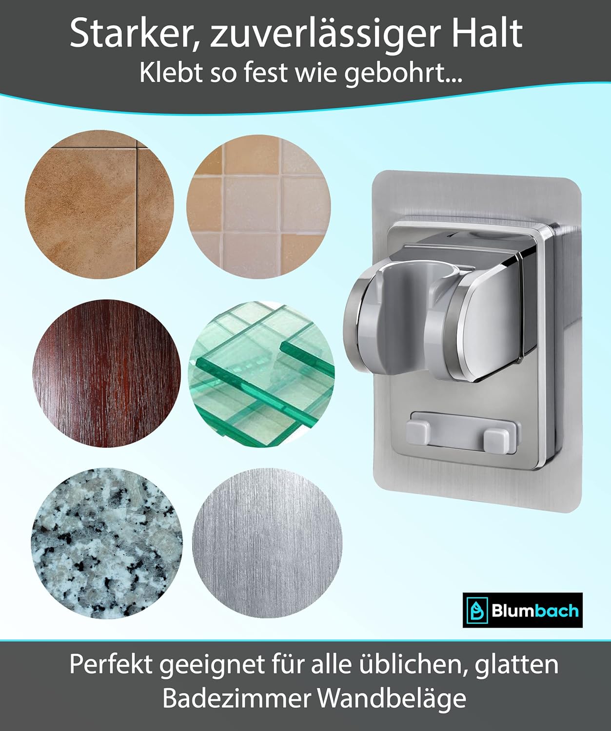 Duschkopfhalterung ohne Bohren, Chrom