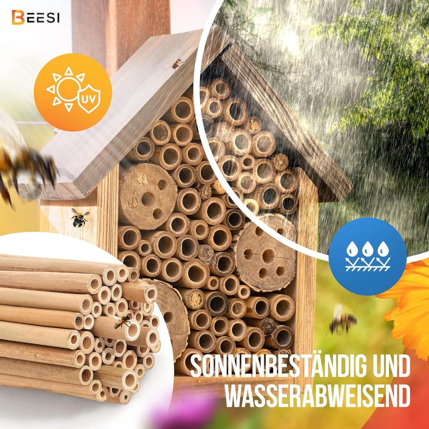Bambusröhrchen für Insektenhotel, 300 Stück, Bambus - Stück