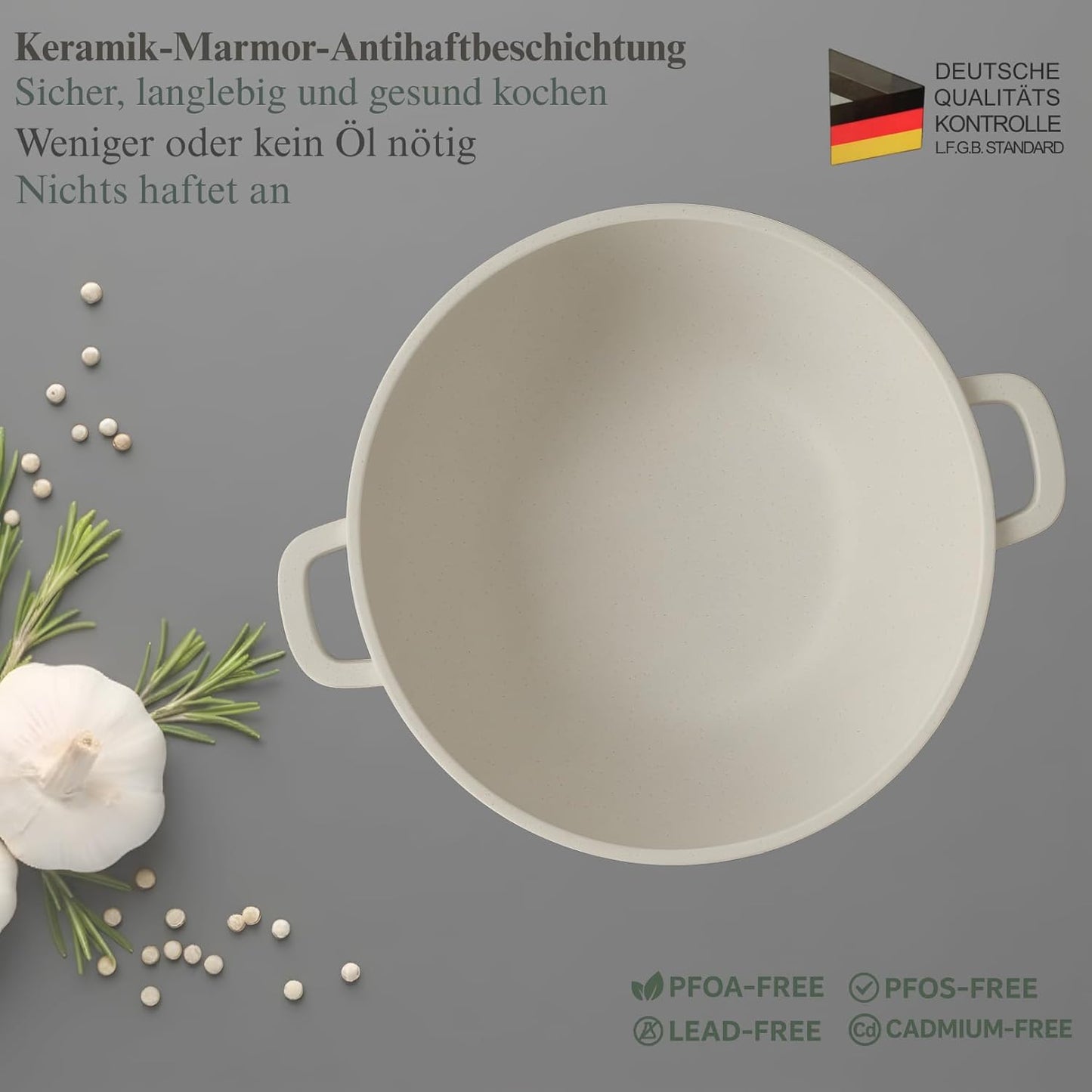 Suppentopf mit Antihaftbeschichtung, Beige 10L - Ø 28 CM
