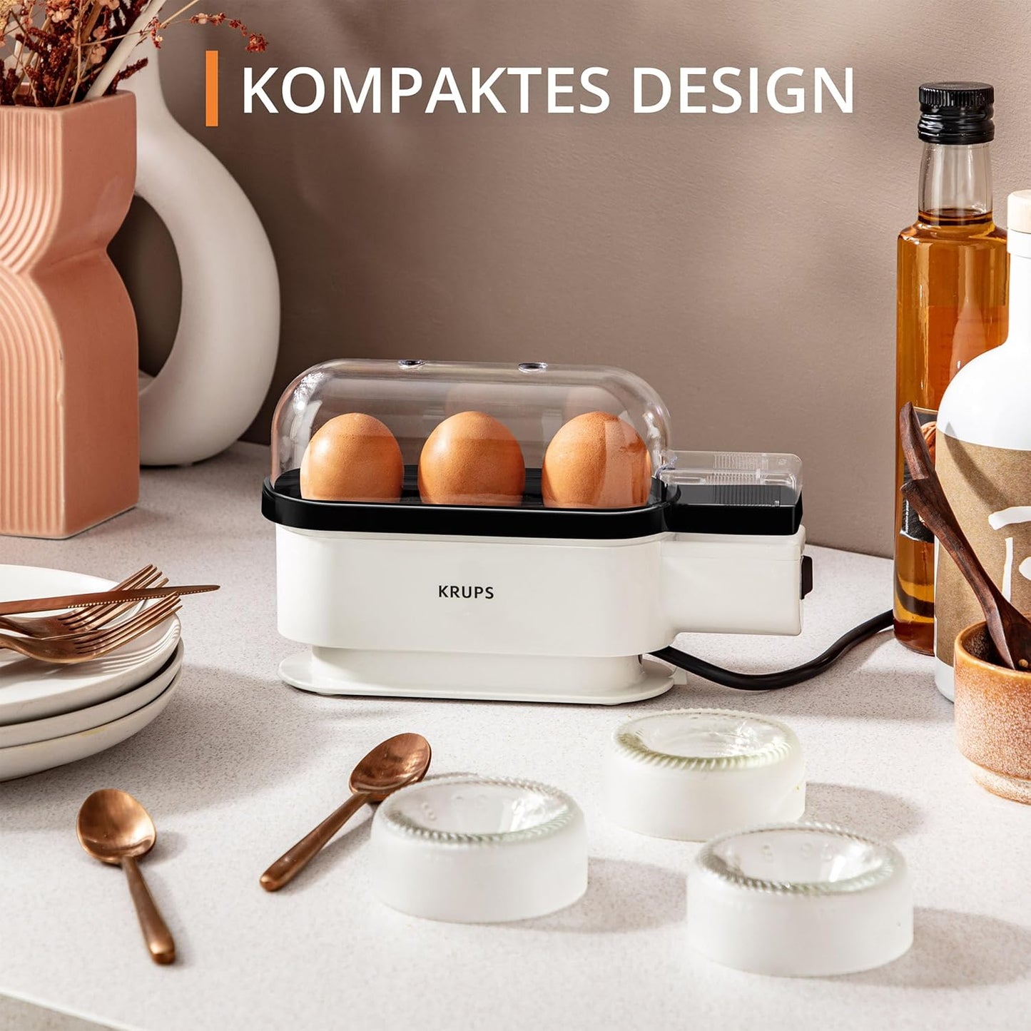 Eierkocher EG 234115 Ovomat Trio, Weiss/Schwarz