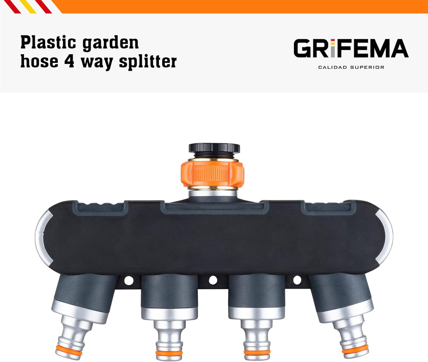 4-Wege-Wasserverteiler für Gartenschlauchsysteme, Distribuidor de 4 vías, 4-Wege-Verteiler