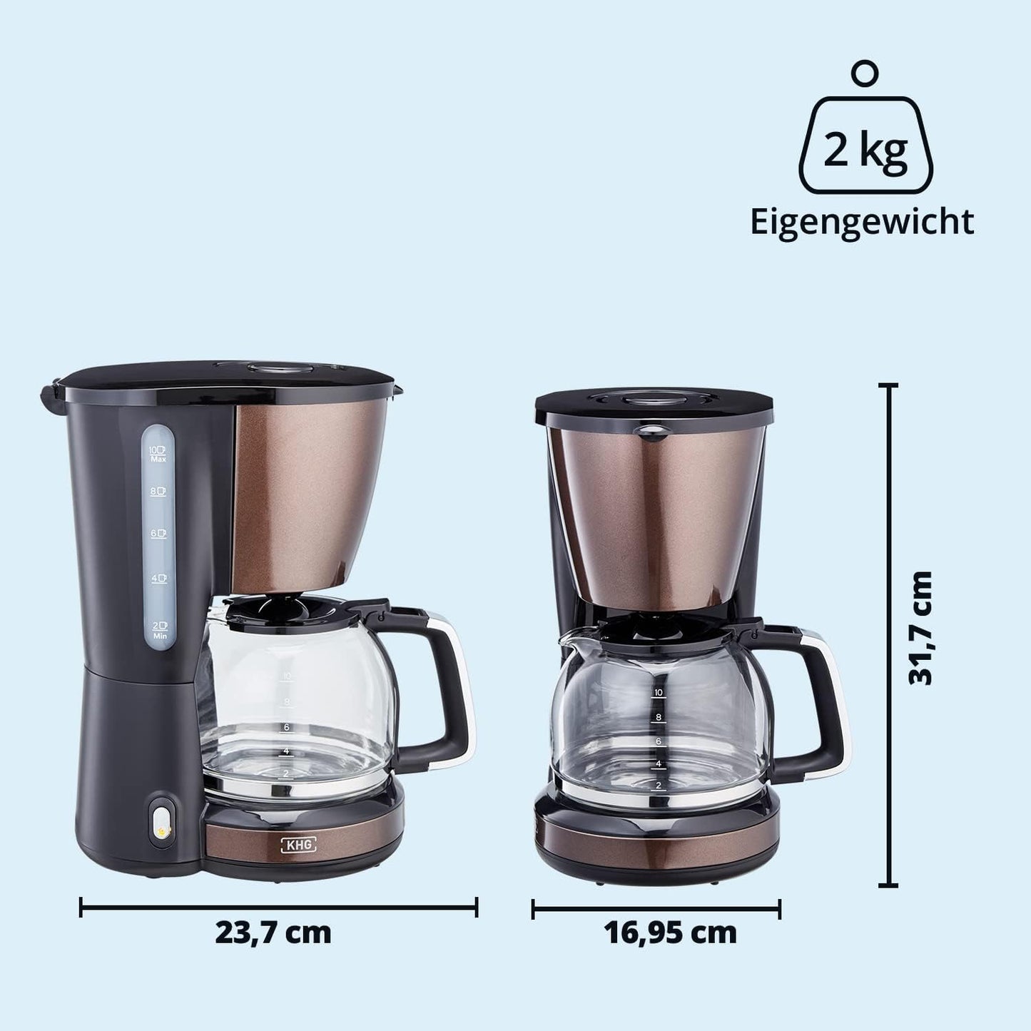 Kaffeeautomat KA-123 mit Glaskanne für 10 Tassen