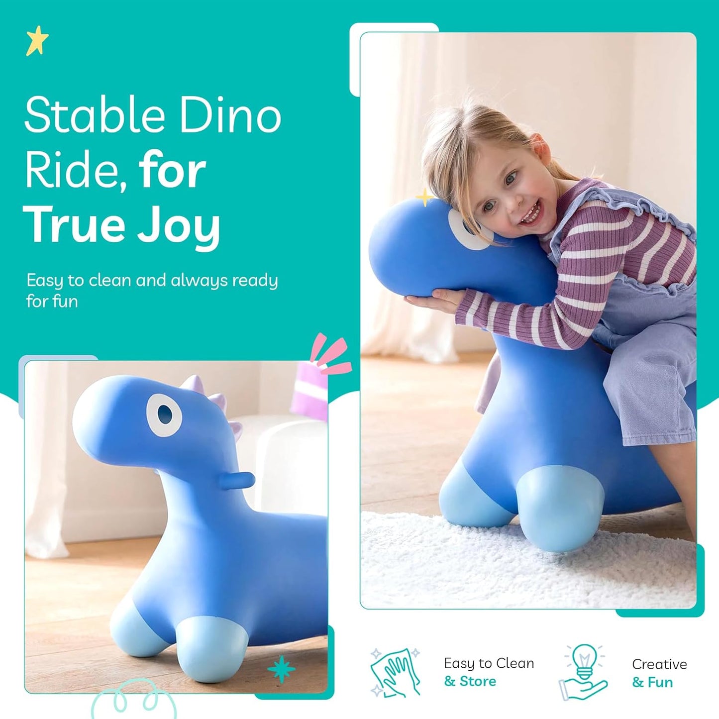 Hoppi - Bouncing Dino - Cosmic Blau, Hüpftier, Kosmisches Blau