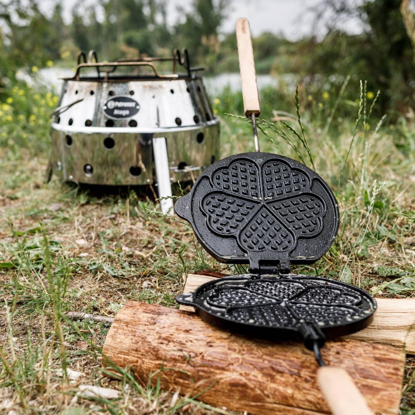 Wende-Waffeleisen für Outdoor-Küche