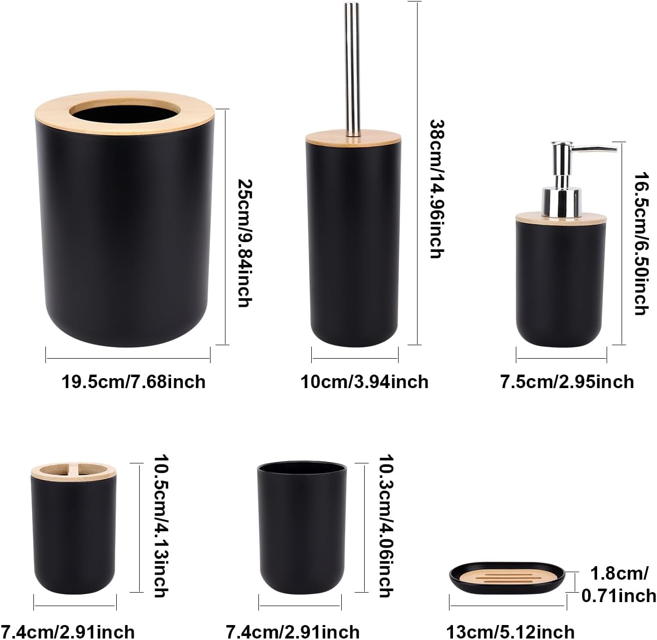 6-teiliges Badezimmer Zubehör-Set, Lot de 6