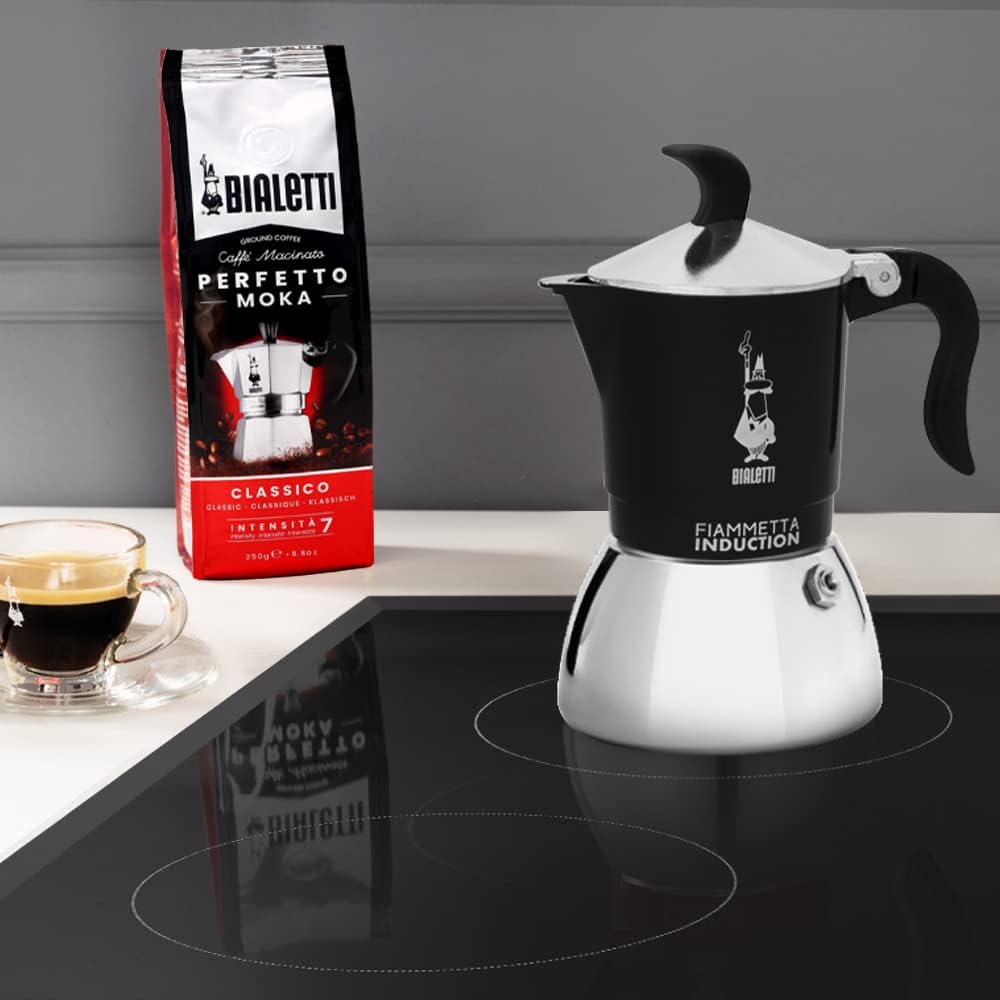 Fiammetta Induktions Kaffeemaschine, Schwarz, 2 Tassen