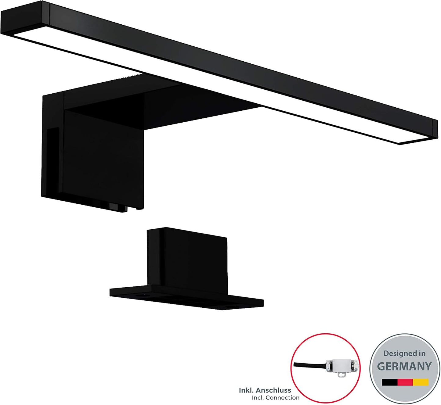 Spiegelleuchte BKL1405, Schwarz|30 cm
