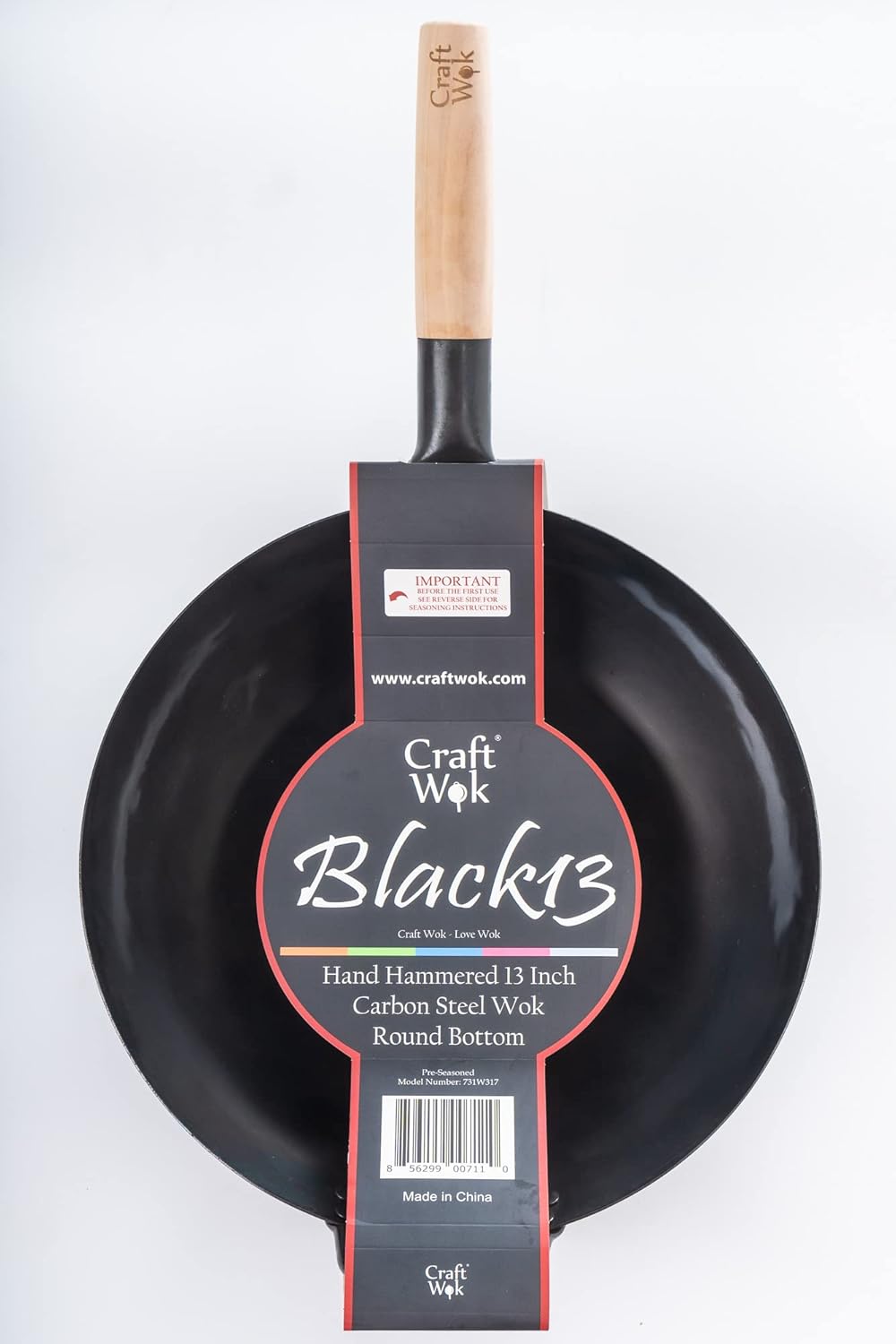 Vorgebrannte Wok Pfanne -  Black13
