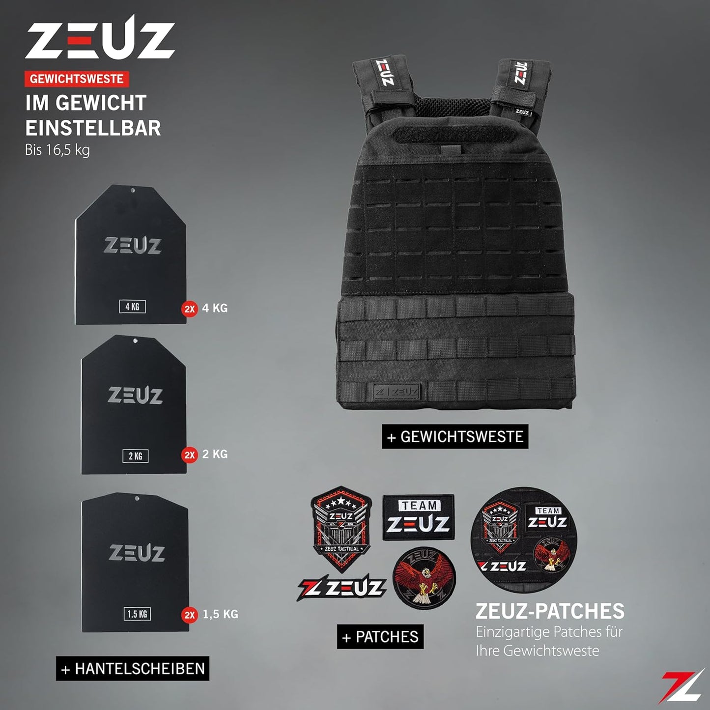 Verstellbare Gewichtsweste, Schwarz