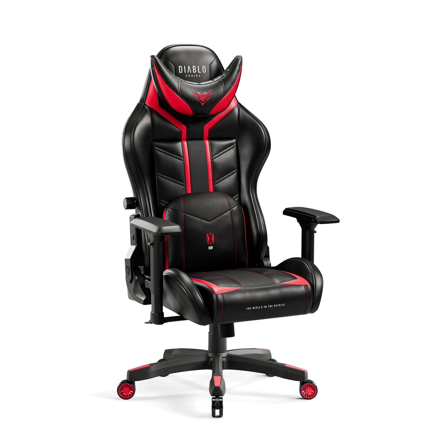 X-Ray Gaming Stuhl mit 4D-Armlehnen & Wippfunktion, Schwarz-rot Normal (L)