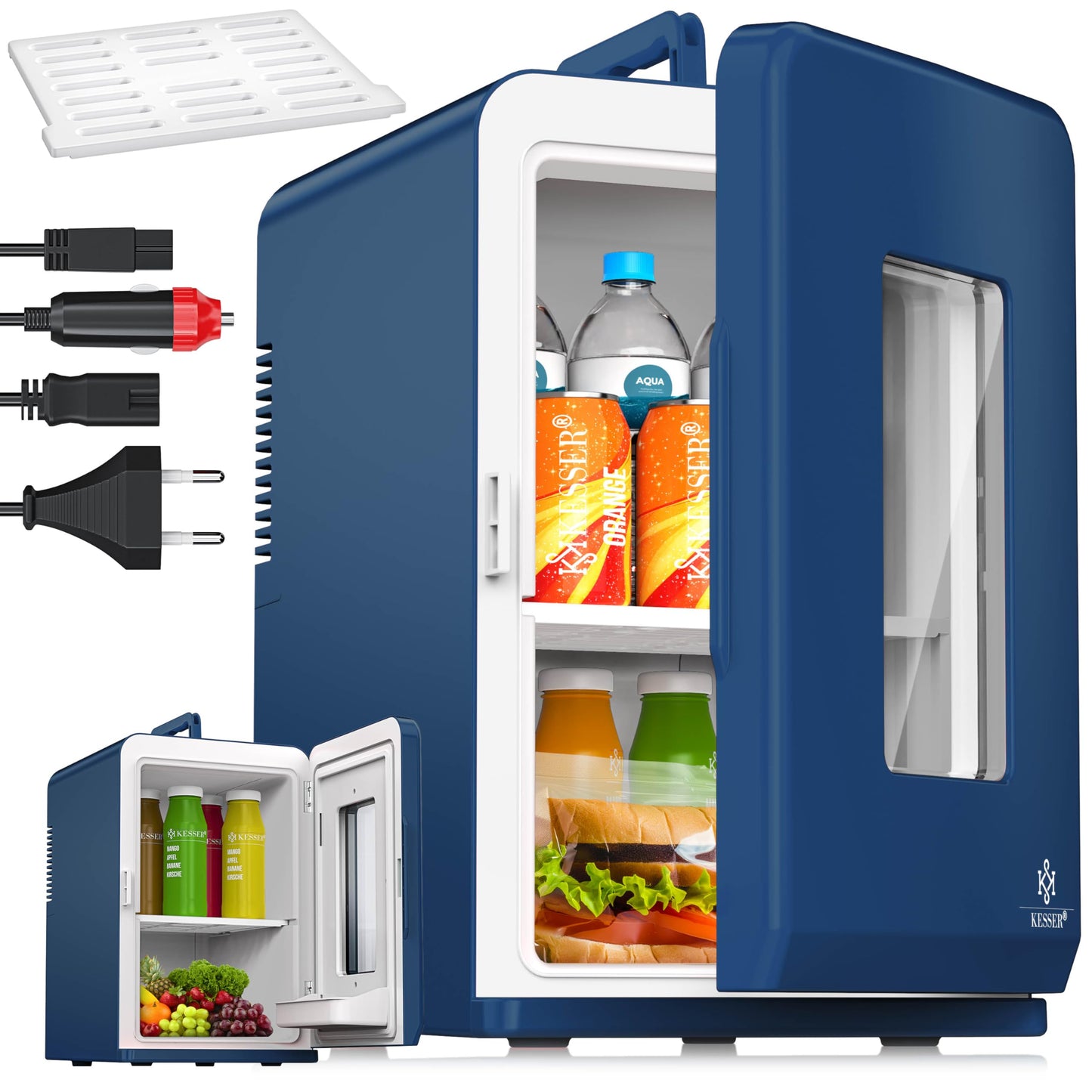 2in1 Mini Kühlschrank mit Kühl- und Heizfunktion, 15L Navyblau