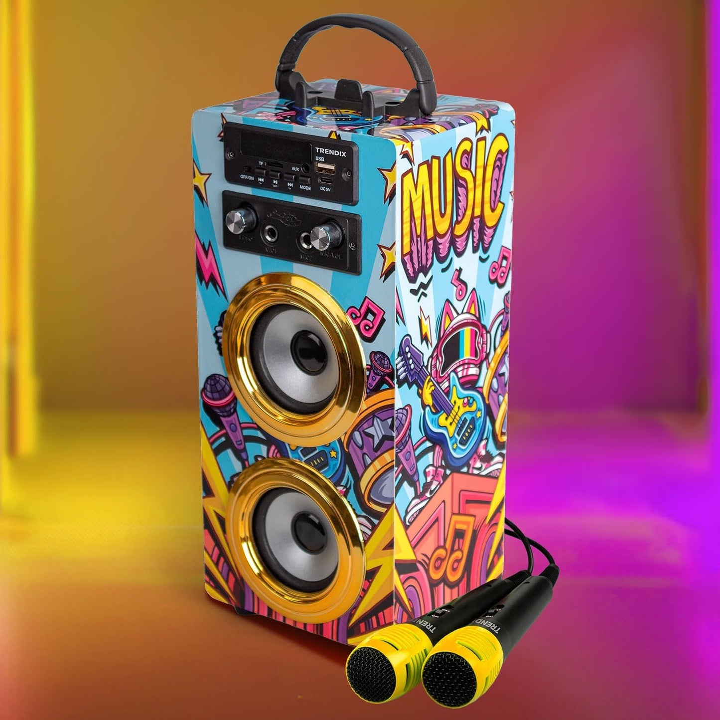 Karaoke-Maschine Music Star für Kinder mit 2 Mikrofonen, Music Star
