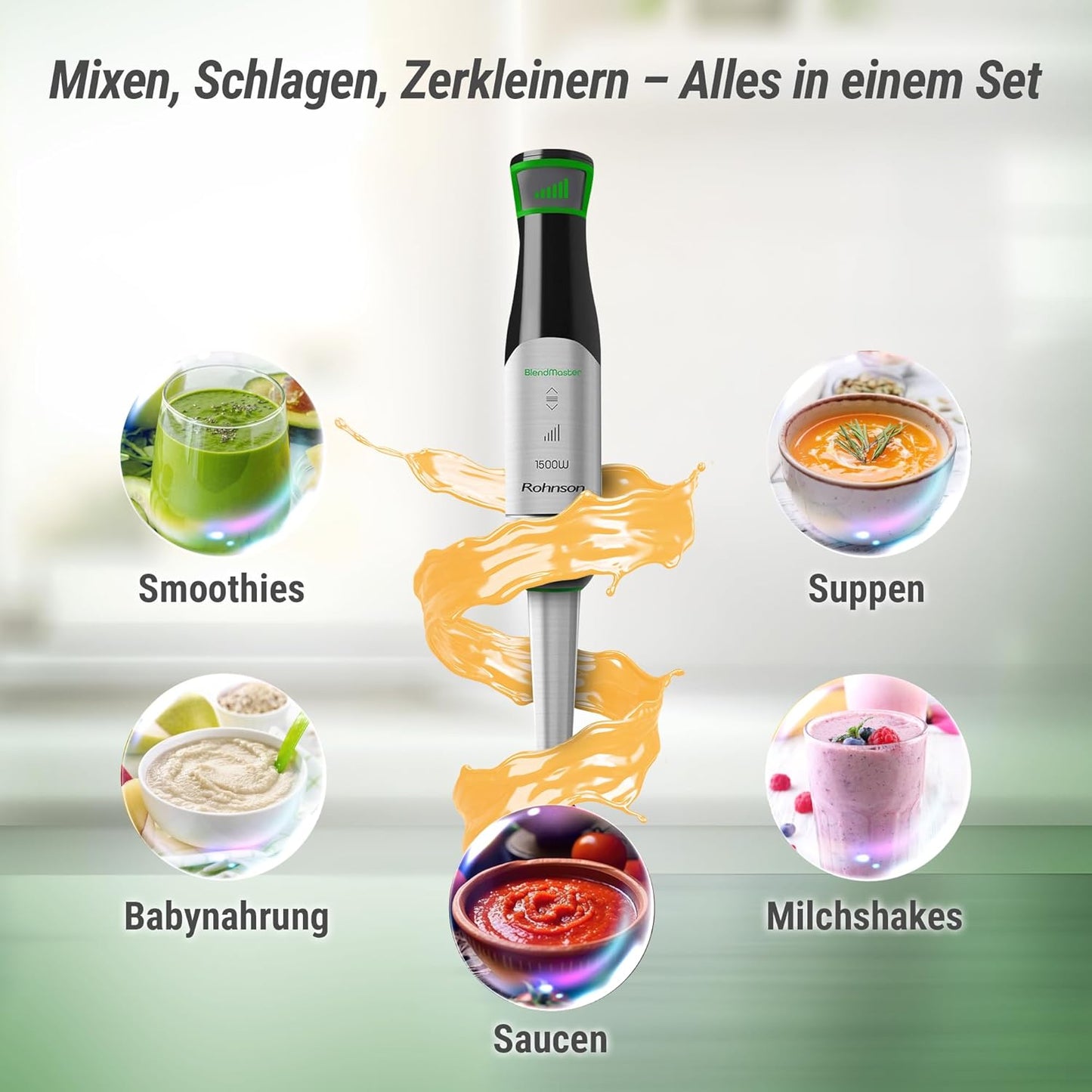 BlendMaster R-5750 Stabmixer-Set mit Vario-Blade Technologie