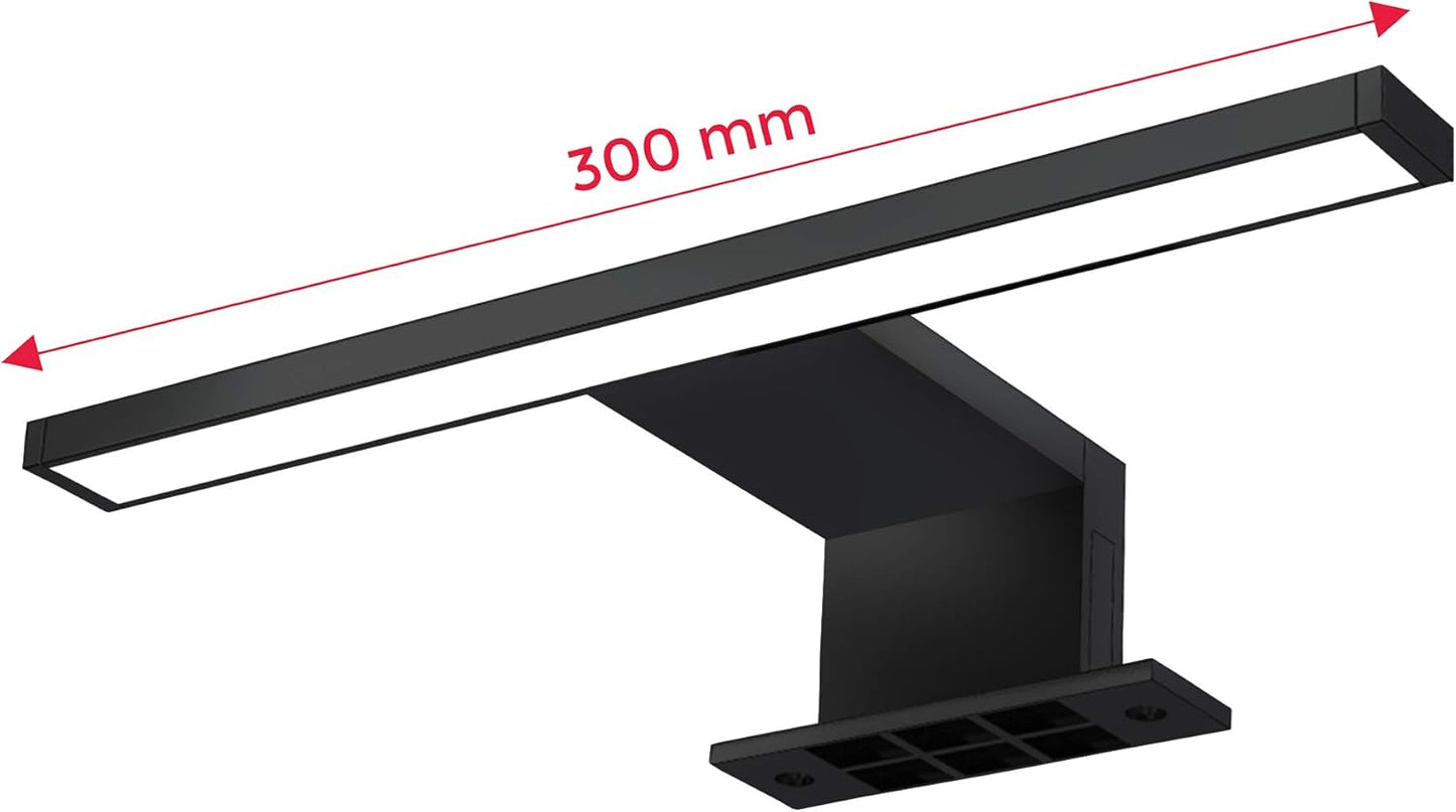 Spiegelleuchte BKL1405, Schwarz|30 cm