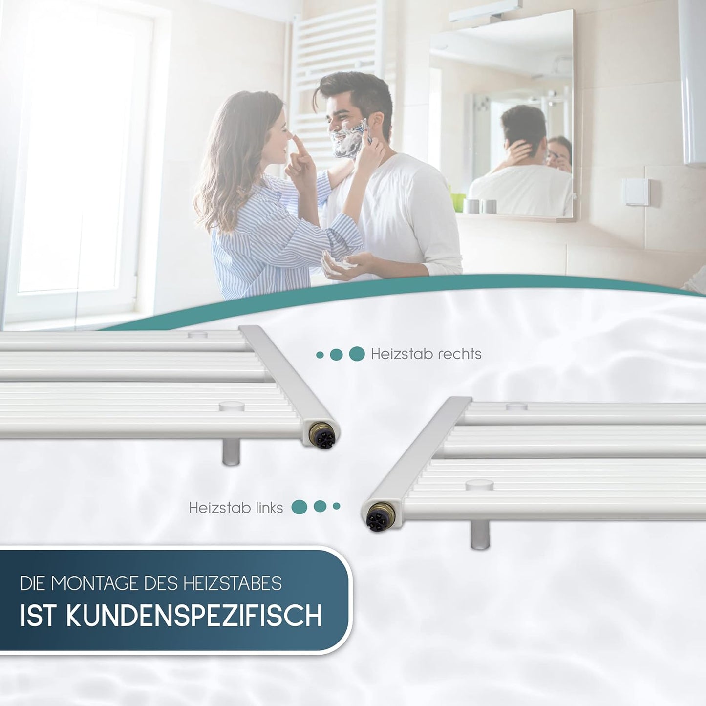 Elektrischer Handtuchheizkörper KTX 2 mit Timer-Funktion, KTX 2 1175h x 500b