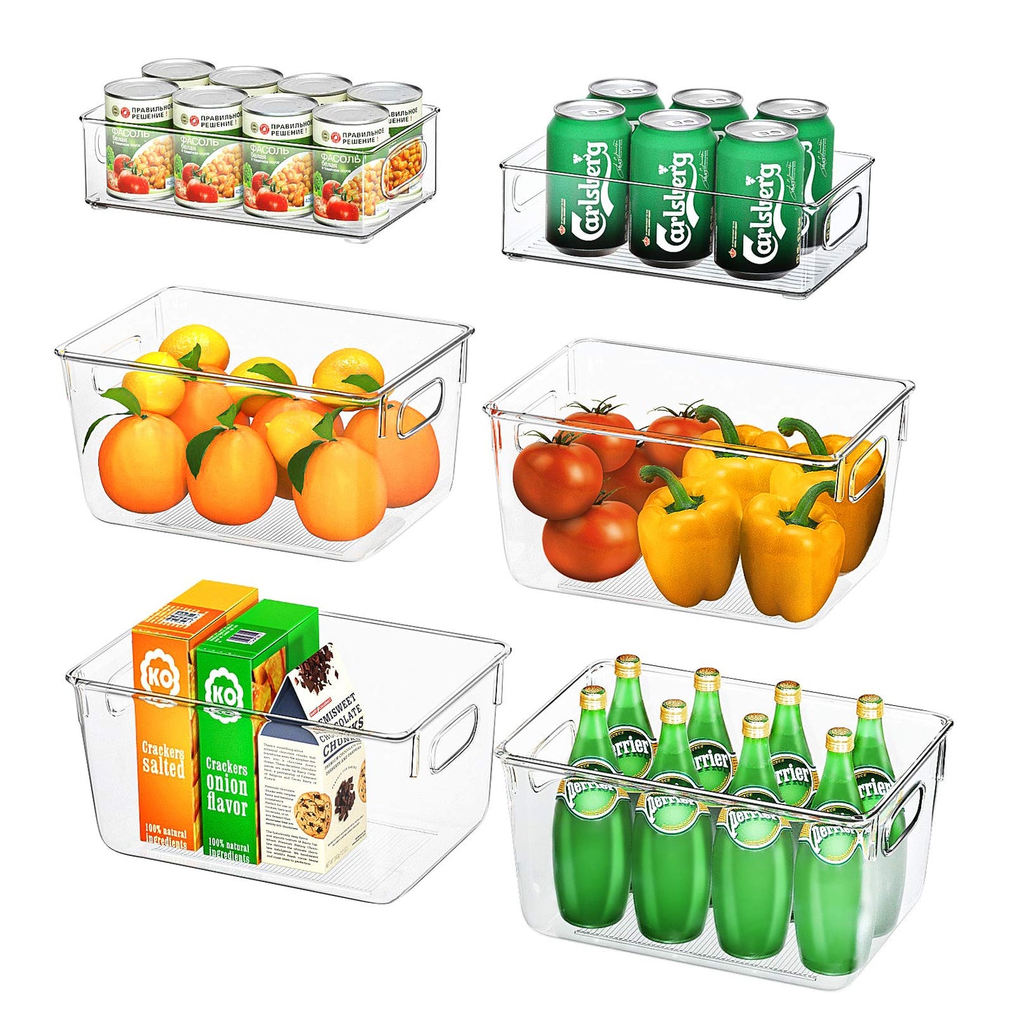 Transparente Aufbewahrungsboxen, Transparente Aufbewahrungsboxen, 4 grosse, 2 kleine