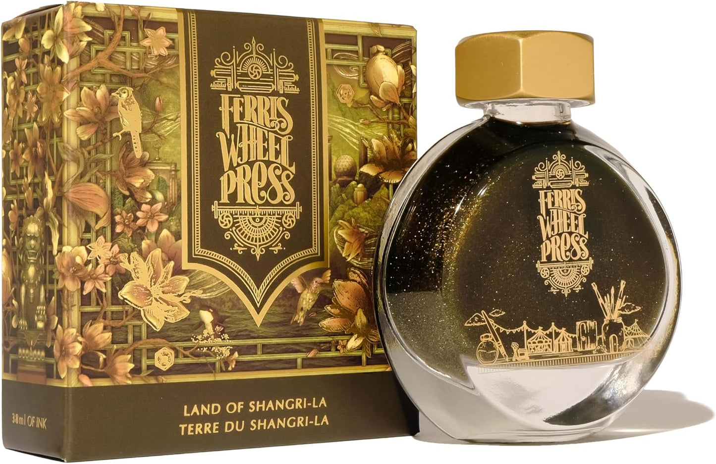 Fountain Pen Ink: Curious Collaboration Collection in Ashy Brown With Champagne Shimmer, Ashy Brown With Champagne Shimmer 38 ml