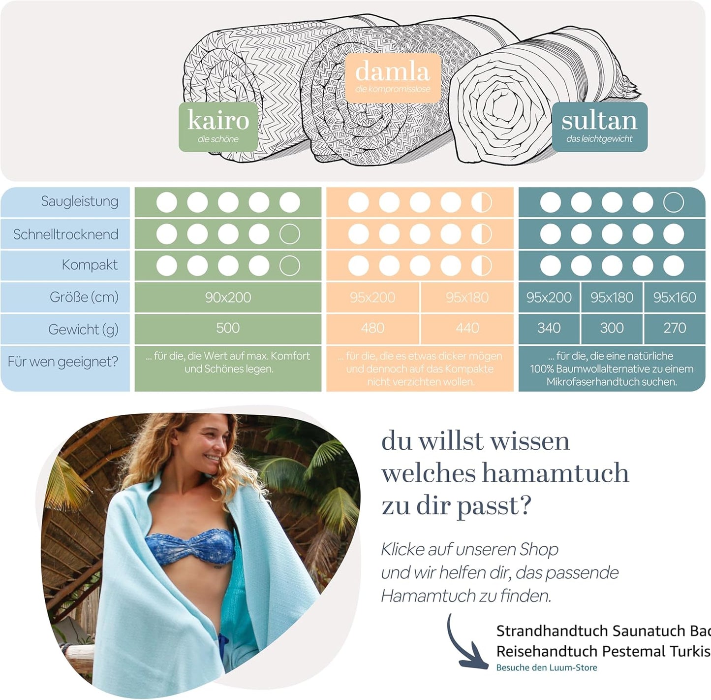 Saunahandtuch 95x200cm aus Baumwolle, Single [95x200] Mint - 200